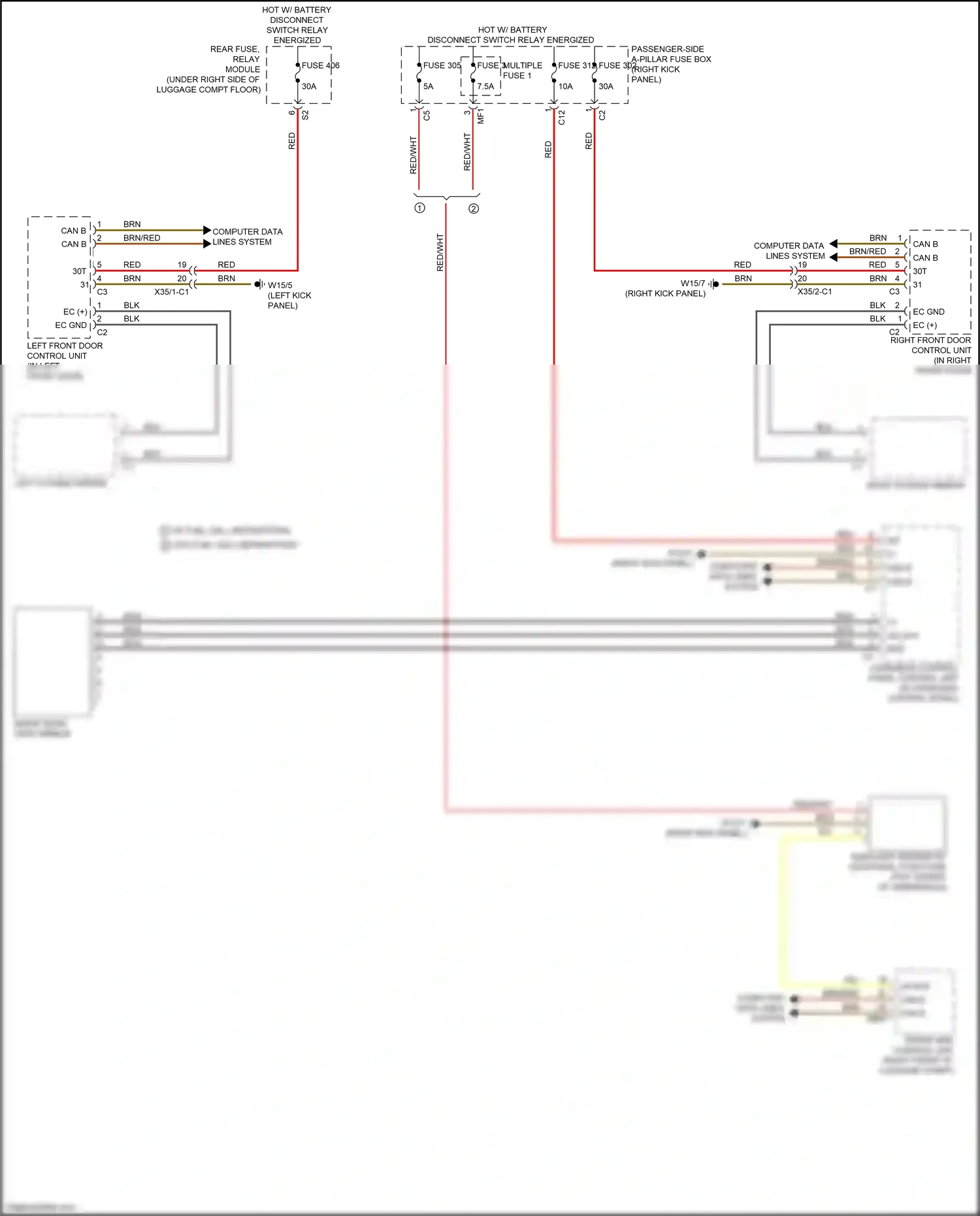 Wiring diagram overhead control panel control unit for Mercedes-Benz GLC-class Coupe C253 facelift (2019-2023) (9 of 11)