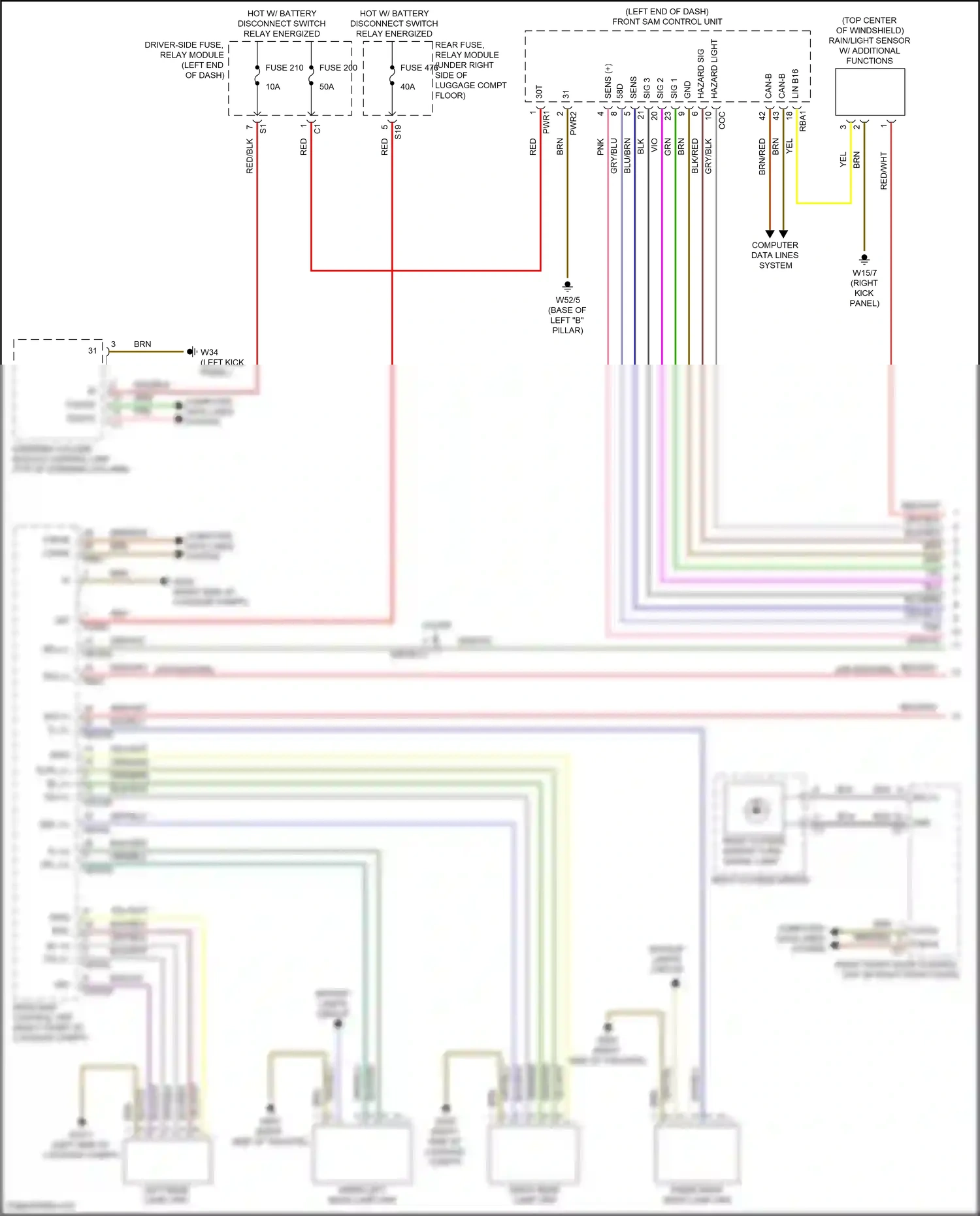 Wiring diagram steering column module control unit for Mercedes-Benz GLC-class Coupe C253 facelift (2019-2023) (2 of 21)