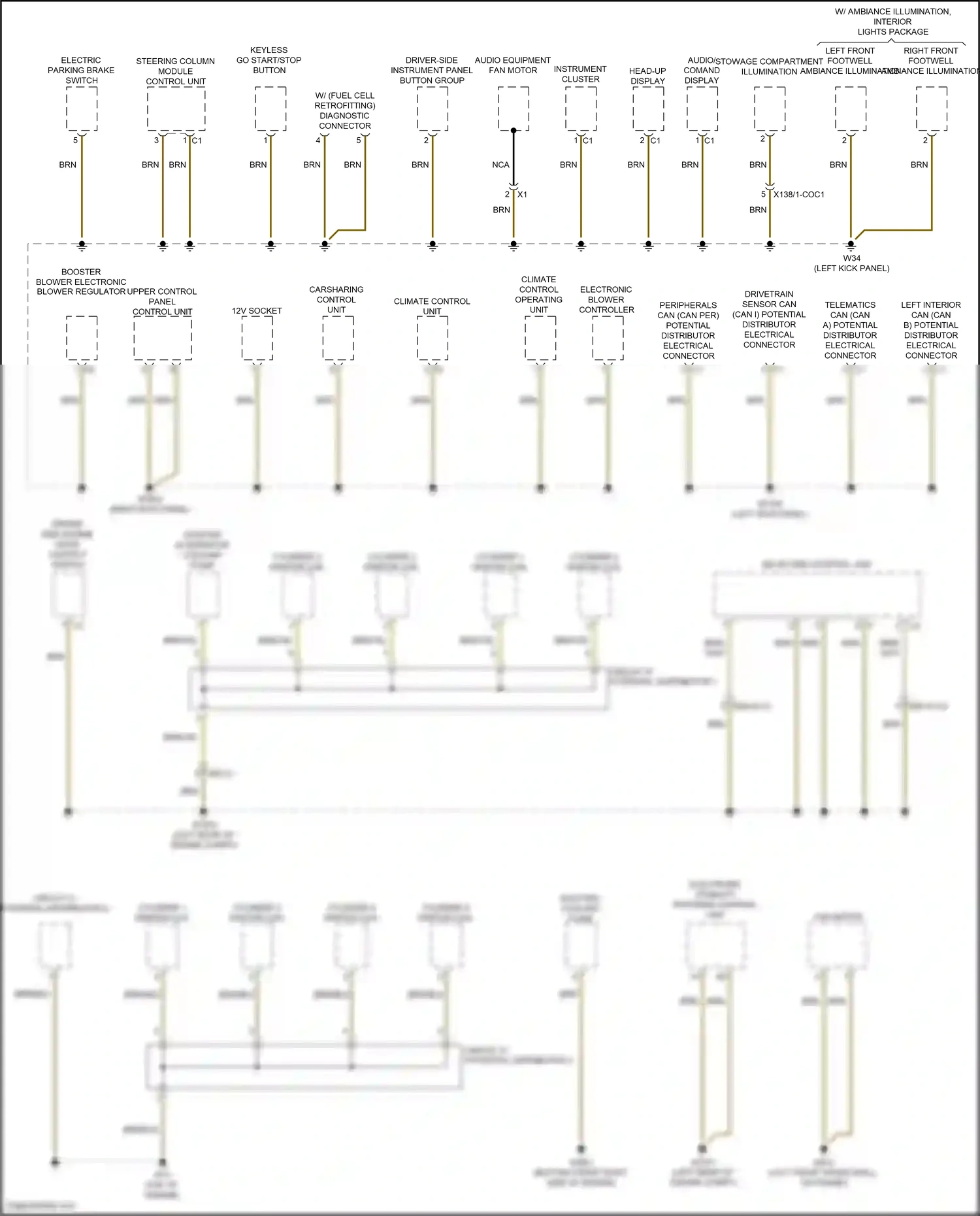 Wiring diagram steering column module control unit for Mercedes-Benz GLC-class Coupe C253 facelift (2019-2023) (15 of 21)