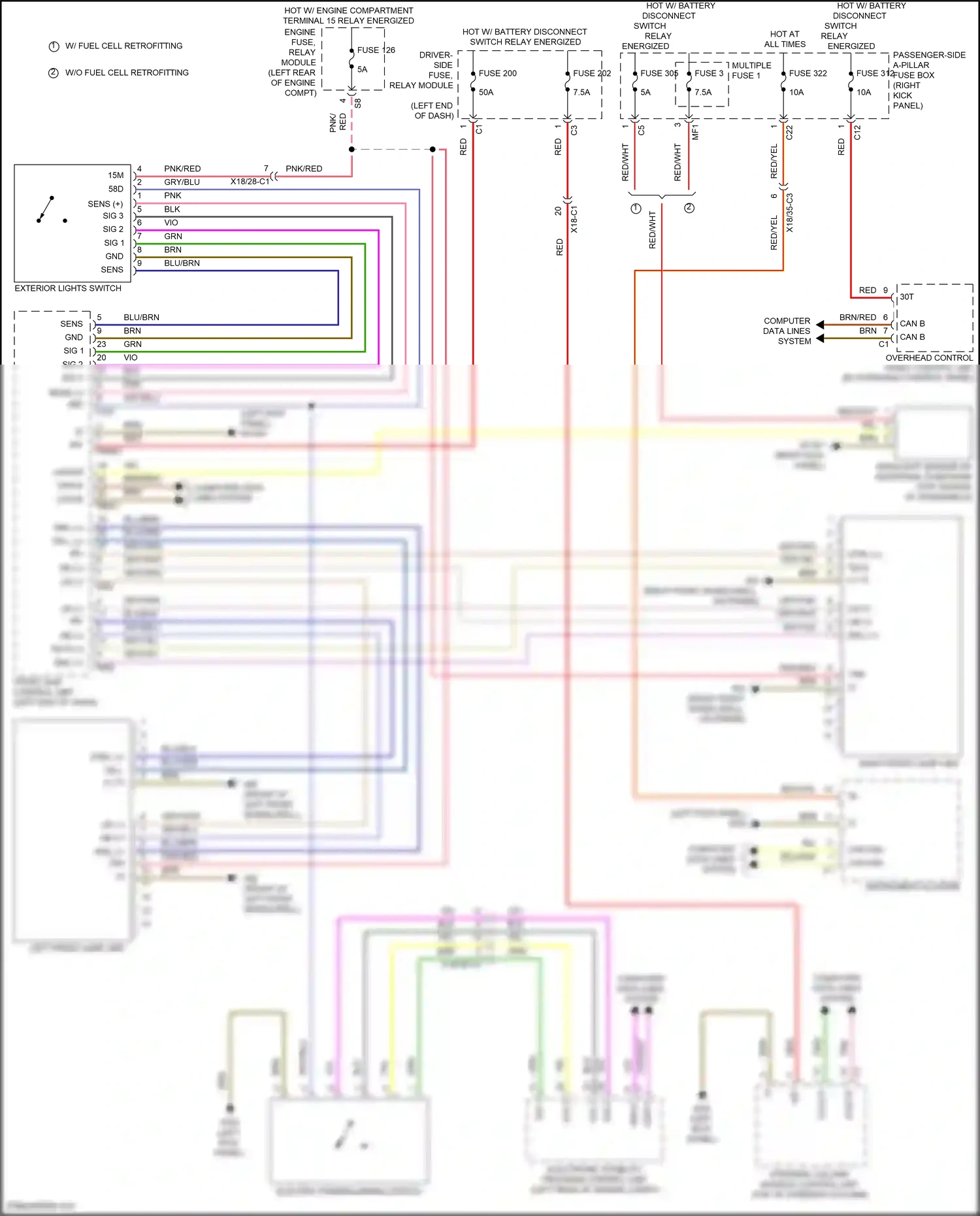 Wiring diagram steering column module control unit for Mercedes-Benz GLC-class Coupe C253 facelift (2019-2023) (17 of 21)