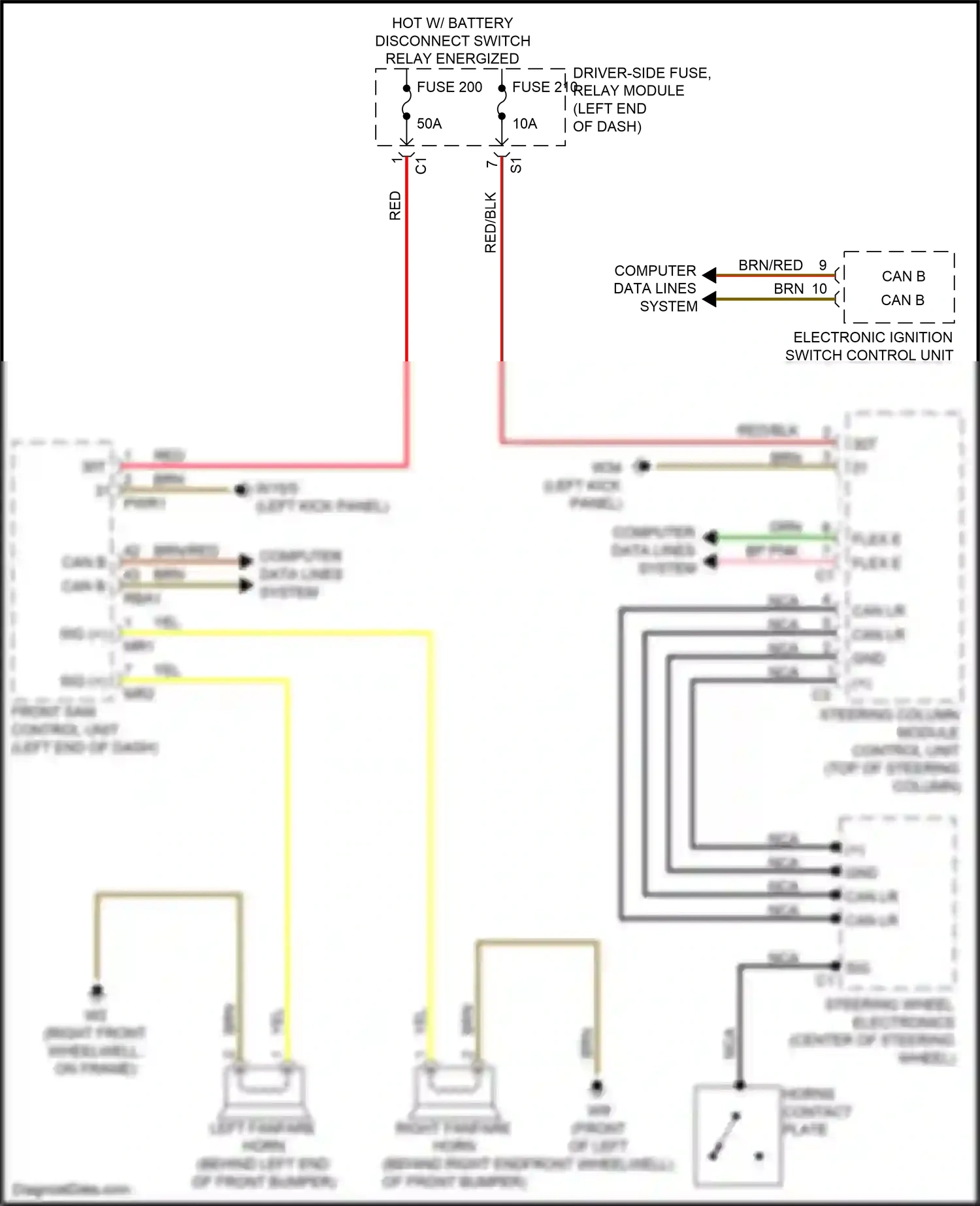Wiring diagram steering column module control unit for Mercedes-Benz GLC-class Coupe C253 facelift (2019-2023) (6 of 21)