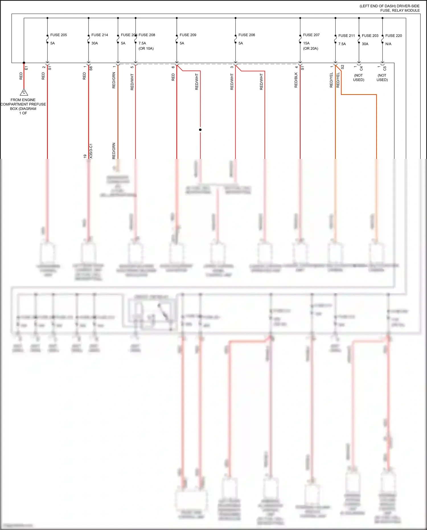 Wiring diagram upper control panel control unit for Mercedes-Benz GLC-class Coupe C253 facelift (2019-2023) (10 of 11)