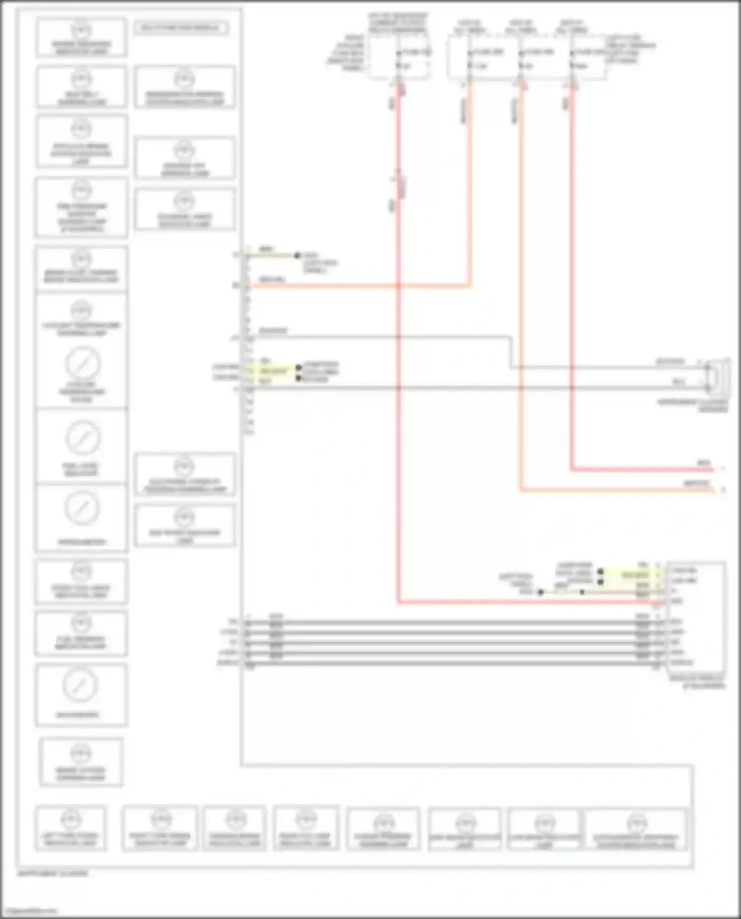 Wiring diagram anti-lock brake system indicator lamp for Mercedes-Benz GLC-class Coupe C253 (2016-2019) (1 of 1)