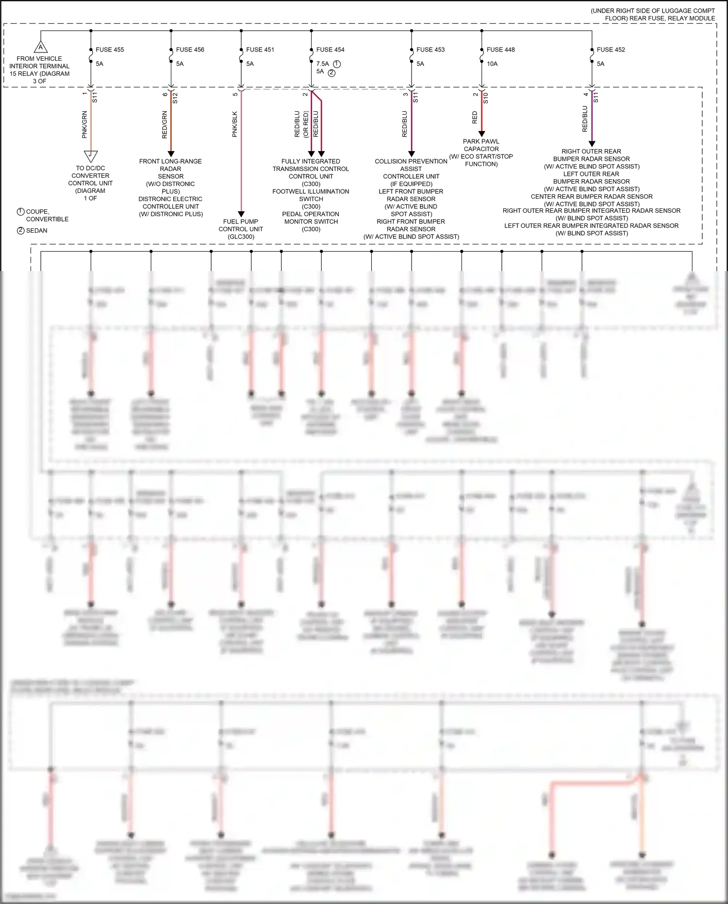 Mercedes-Benz GLC-class Coupe C253 (2016-2019) front long range radar sensor wiring diagram  (3 of 3)