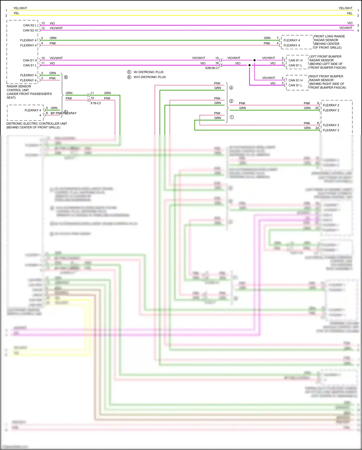 Mercedes-Benz GLC-class Coupe C253 (2016-2019) front long range radar sensor wiring diagram  (2 of 3)