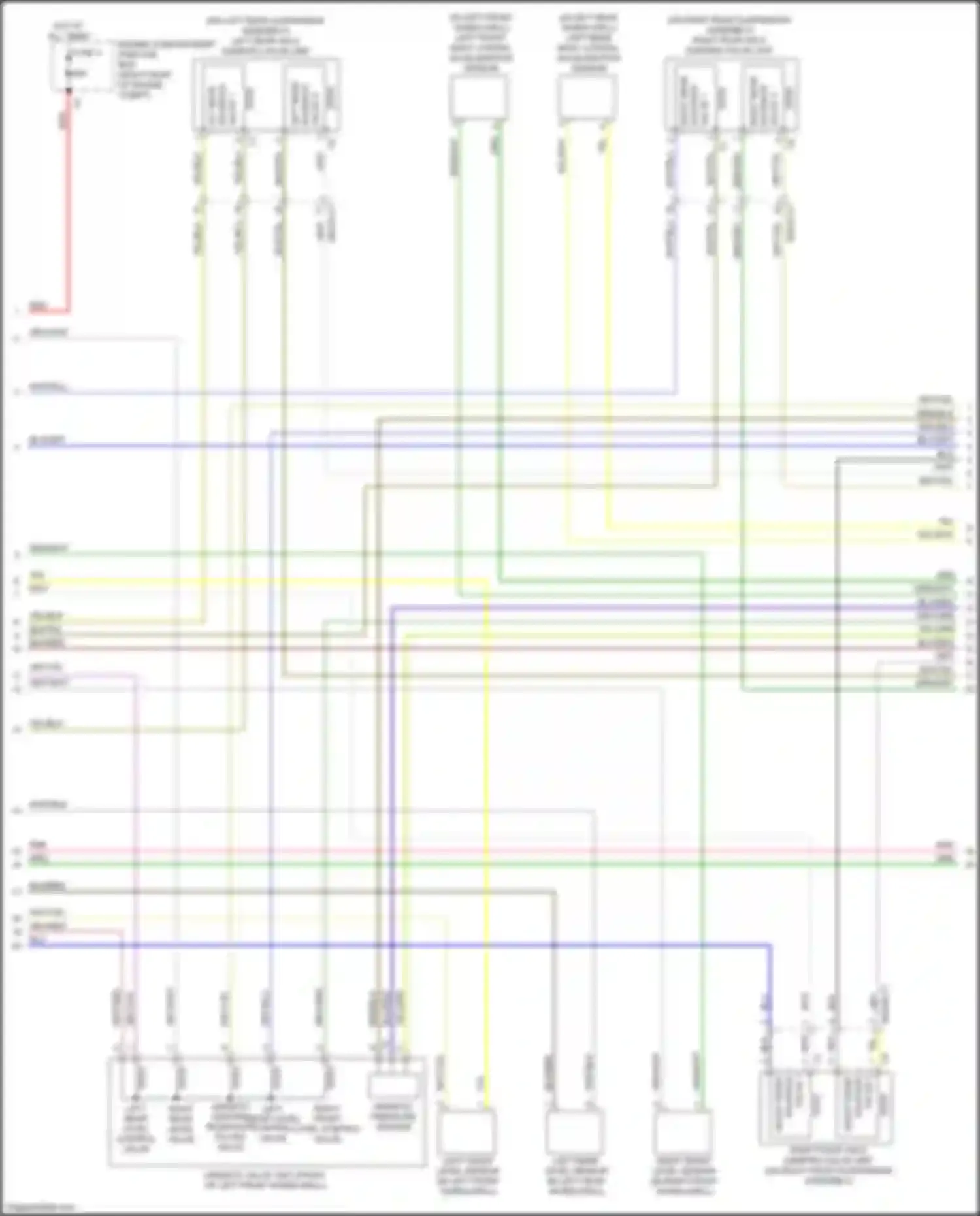 Wiring diagram left rear level sensor for Mercedes-Benz GLC-class Coupe C253 (2016-2019) (1 of 4)