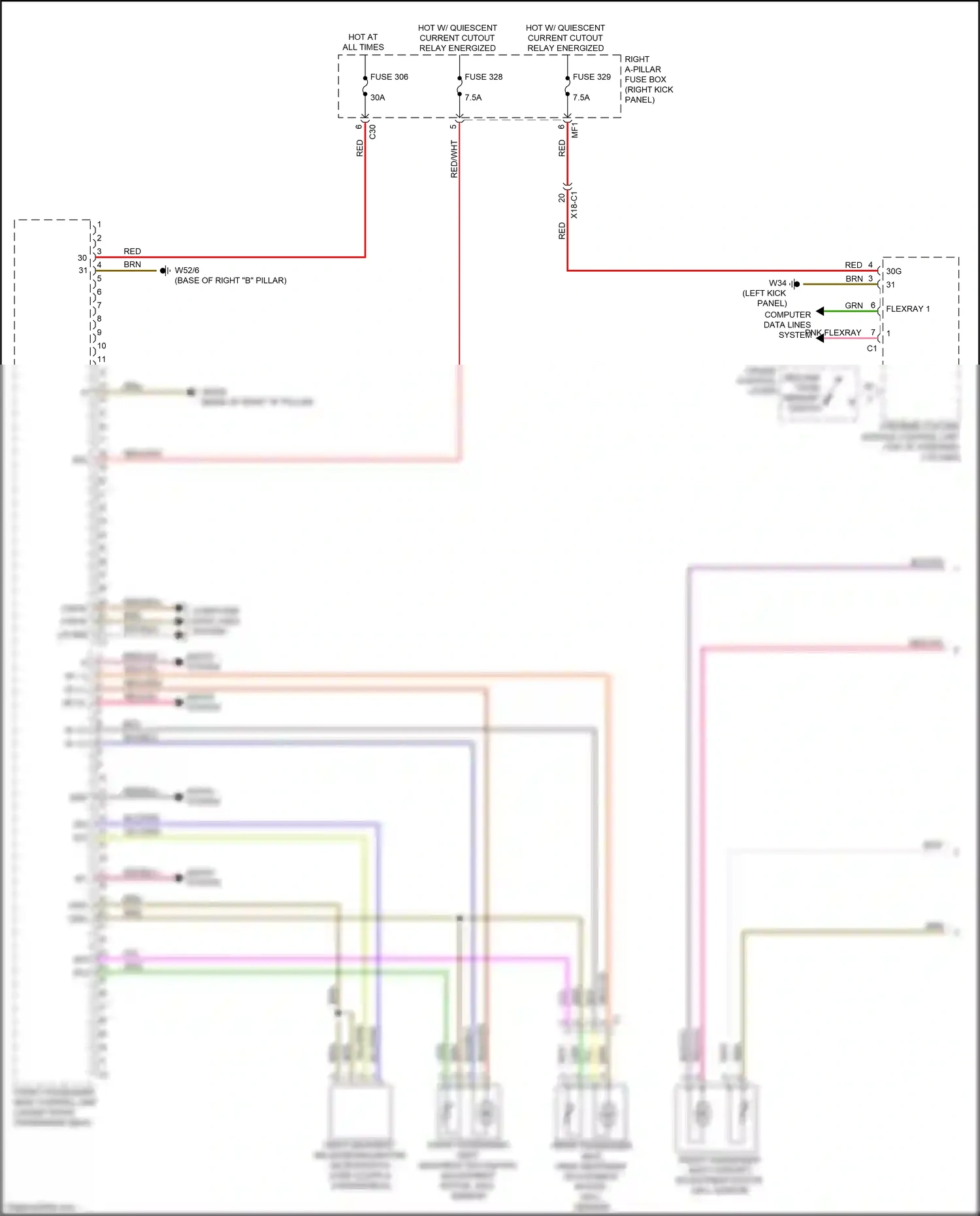 Mercedes-Benz GLC-class Coupe C253 (2016-2019) right backrest release/inclination microswitch wiring diagram  (1 of 1)