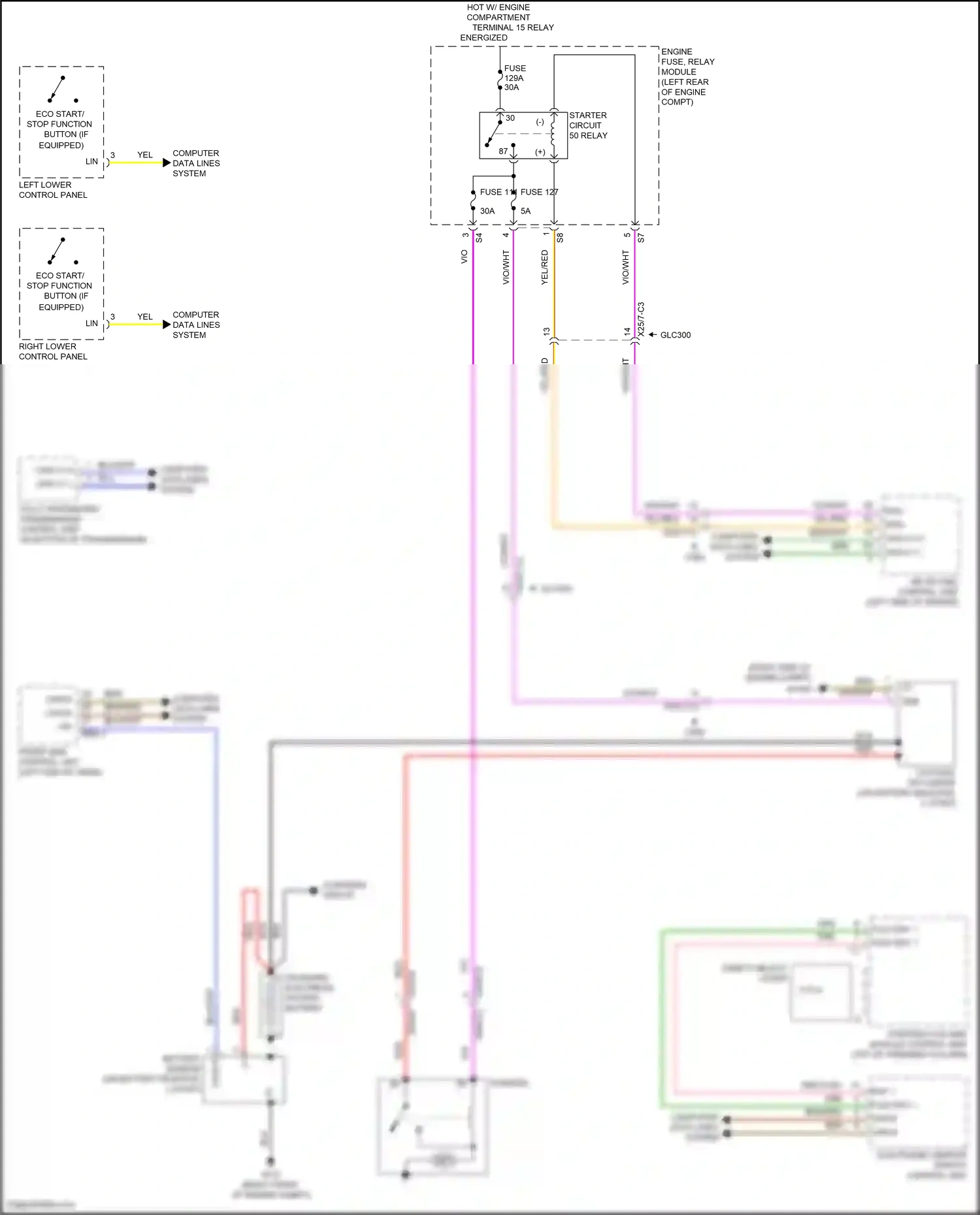 Wiring diagram right lower control panel for Mercedes-Benz GLC-class Coupe C253 (2016-2019) (7 of 8)