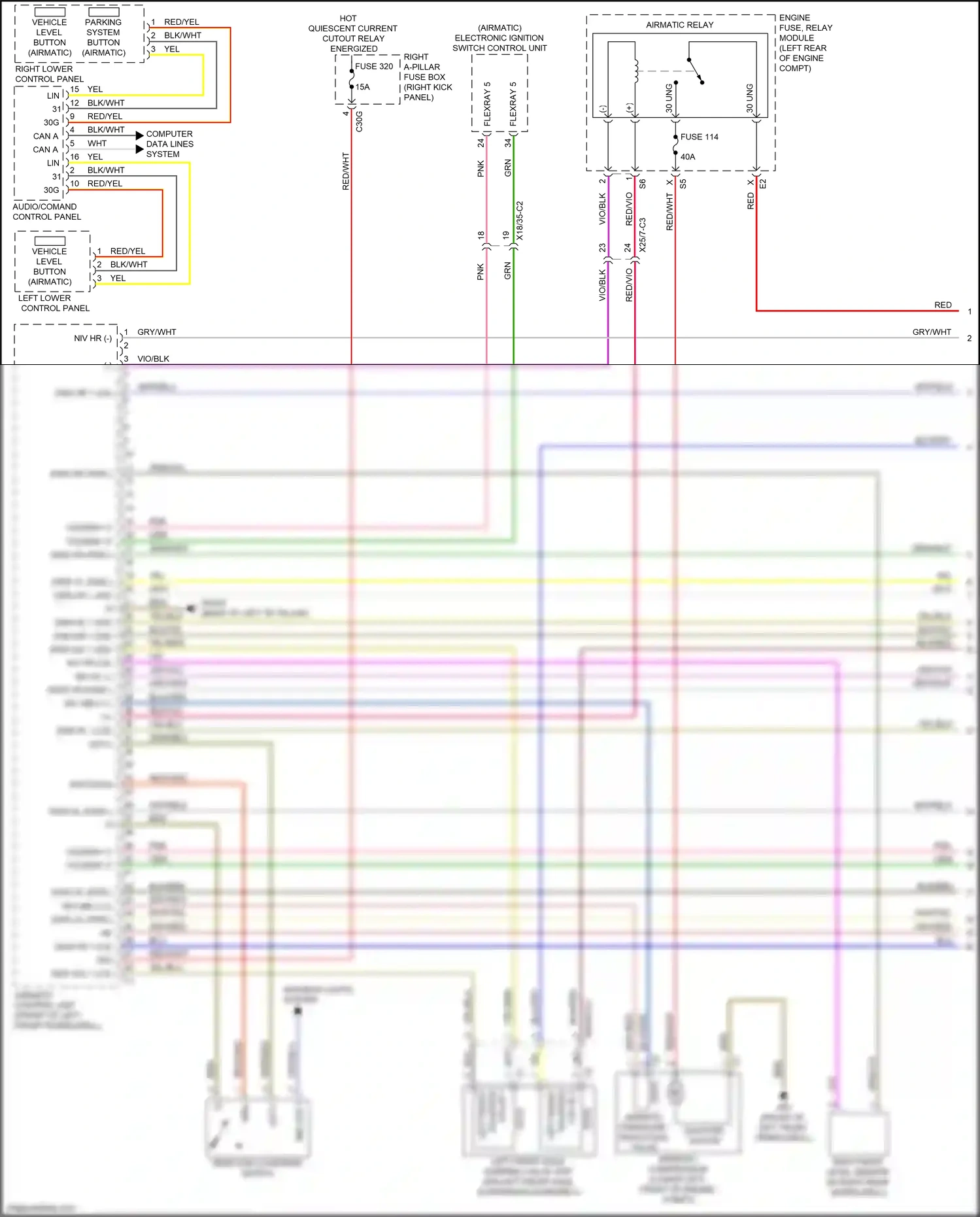 Wiring diagram right lower control panel for Mercedes-Benz GLC-class Coupe C253 (2016-2019) (3 of 8)