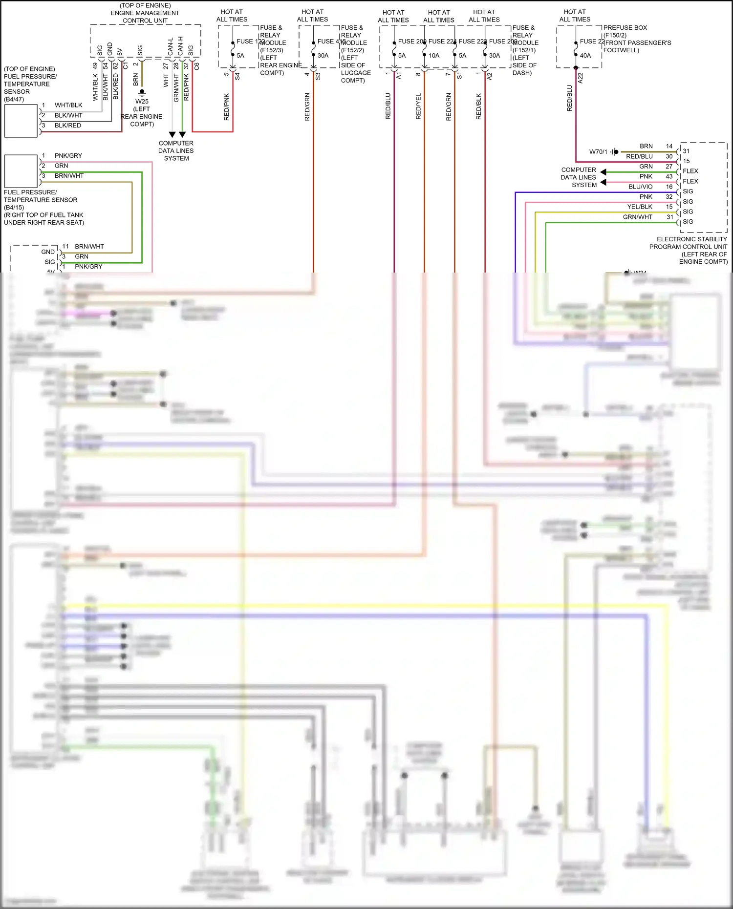 Wiring diagram electronic stability program control unit for Mercedes-Benz GLC-class Coupe C254 (2023-2024) (5 of 9)