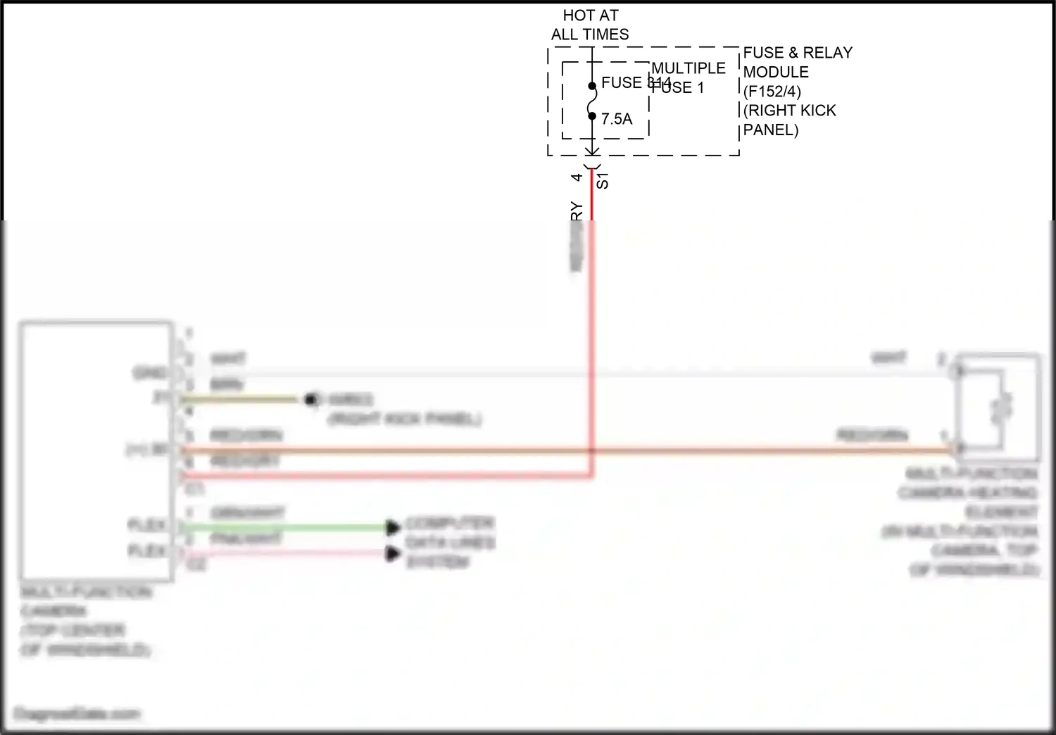 Wiring diagram multi-function camera heating element for Mercedes-Benz GLC-class Coupe C254 (2023-2024) (1 of 1)