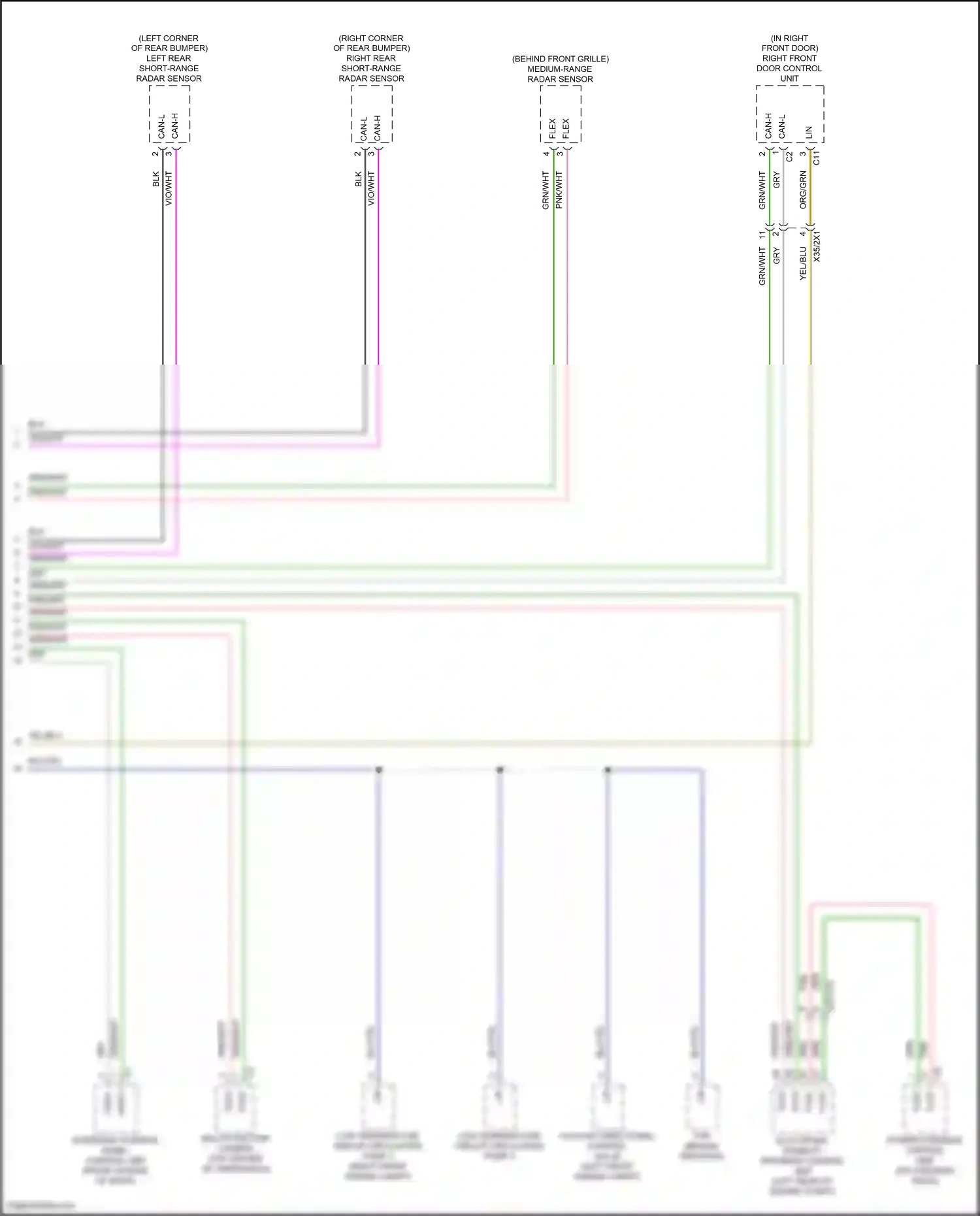 Wiring diagram overhead control panel control unit for Mercedes-Benz GLC-class Coupe C254 (2023-2024) (2 of 7)
