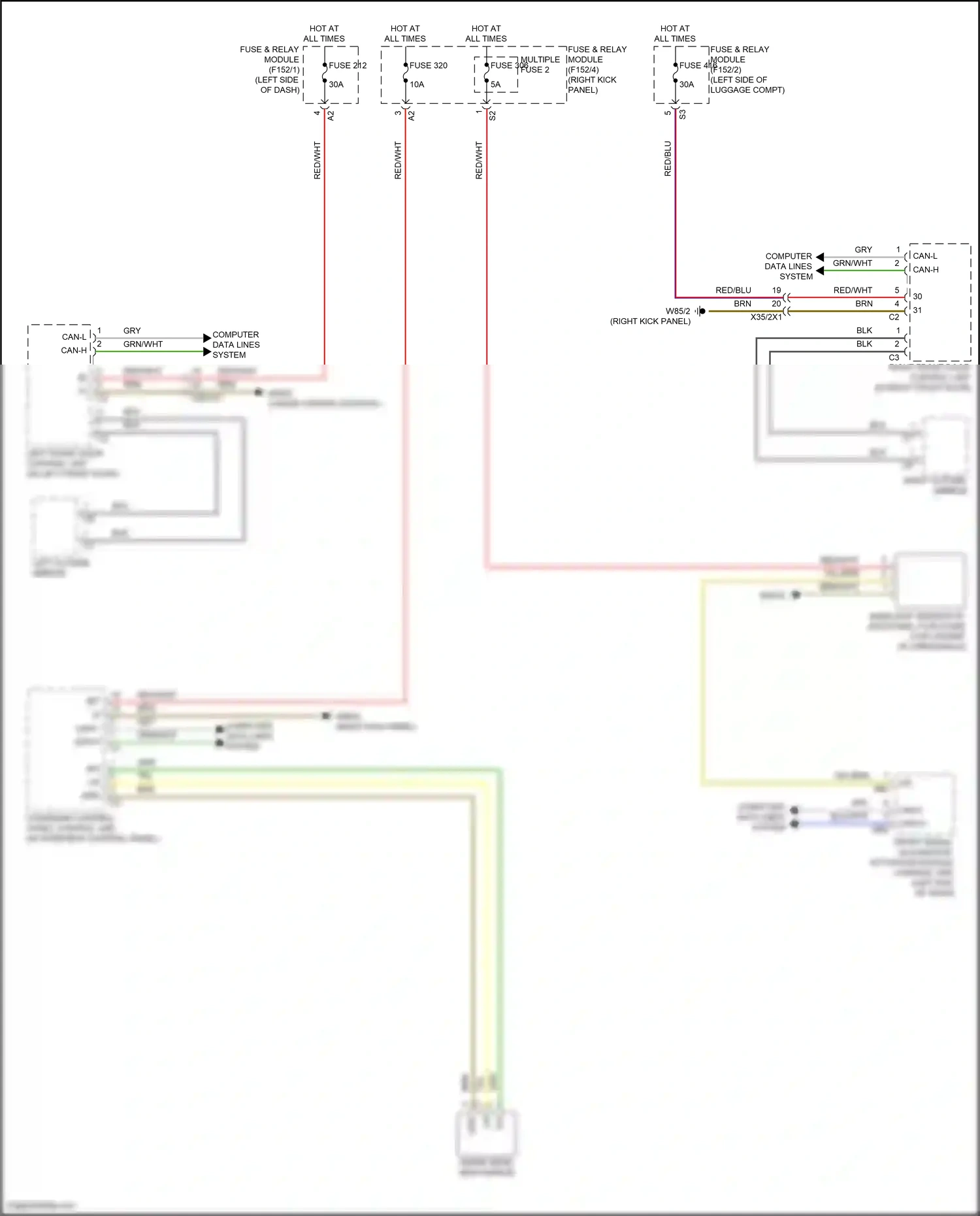 Wiring diagram overhead control panel control unit for Mercedes-Benz GLC-class Coupe C254 (2023-2024) (6 of 7)