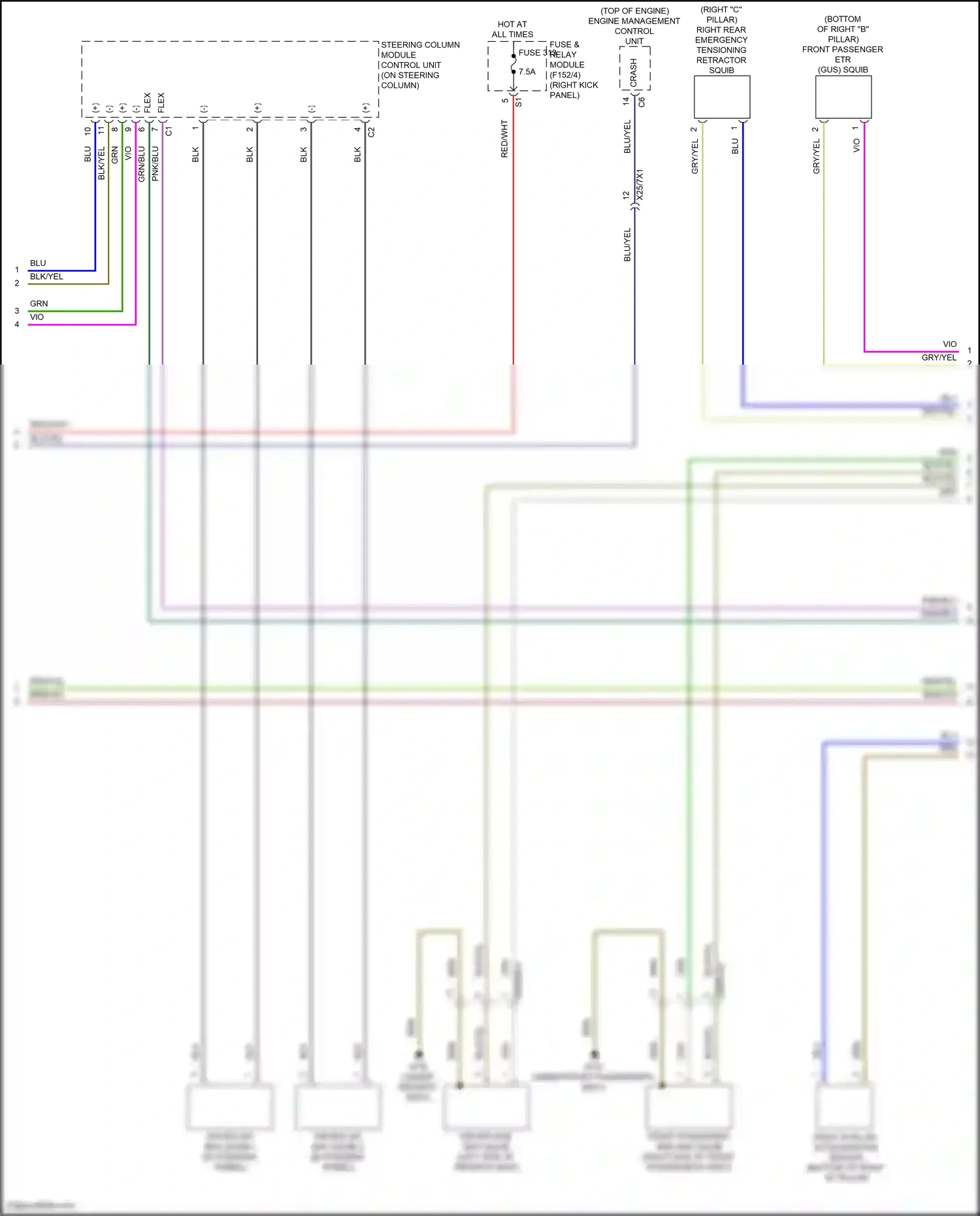 Wiring diagram steering column module control unit for Mercedes-Benz GLC-class Coupe C254 (2023-2024) (9 of 10)