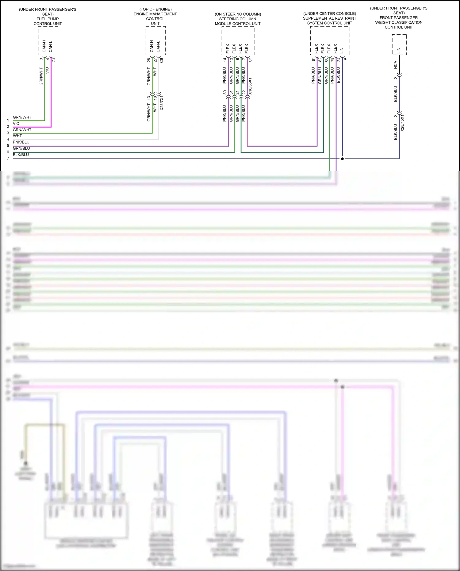 Wiring diagram steering column module control unit for Mercedes-Benz GLC-class Coupe C254 (2023-2024) (4 of 10)