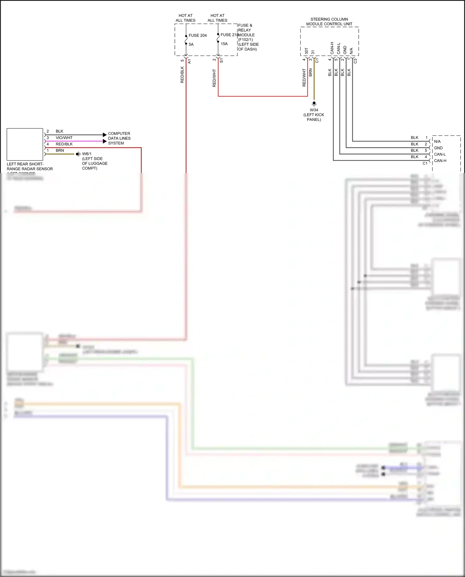 Wiring diagram steering column module control unit for Mercedes-Benz GLC-class Coupe C254 (2023-2024) (1 of 10)