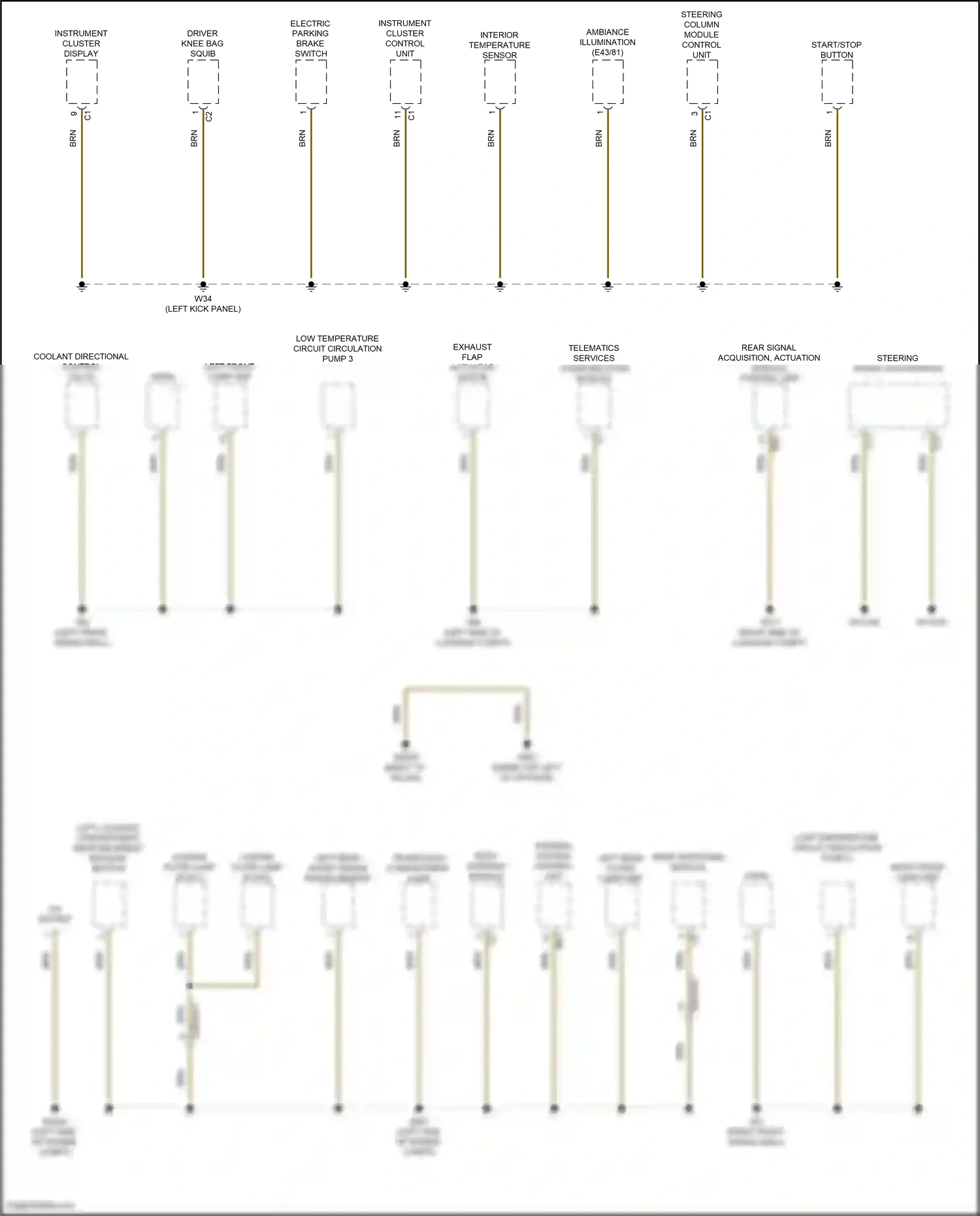 Wiring diagram steering column module control unit for Mercedes-Benz GLC-class Coupe C254 (2023-2024) (2 of 10)