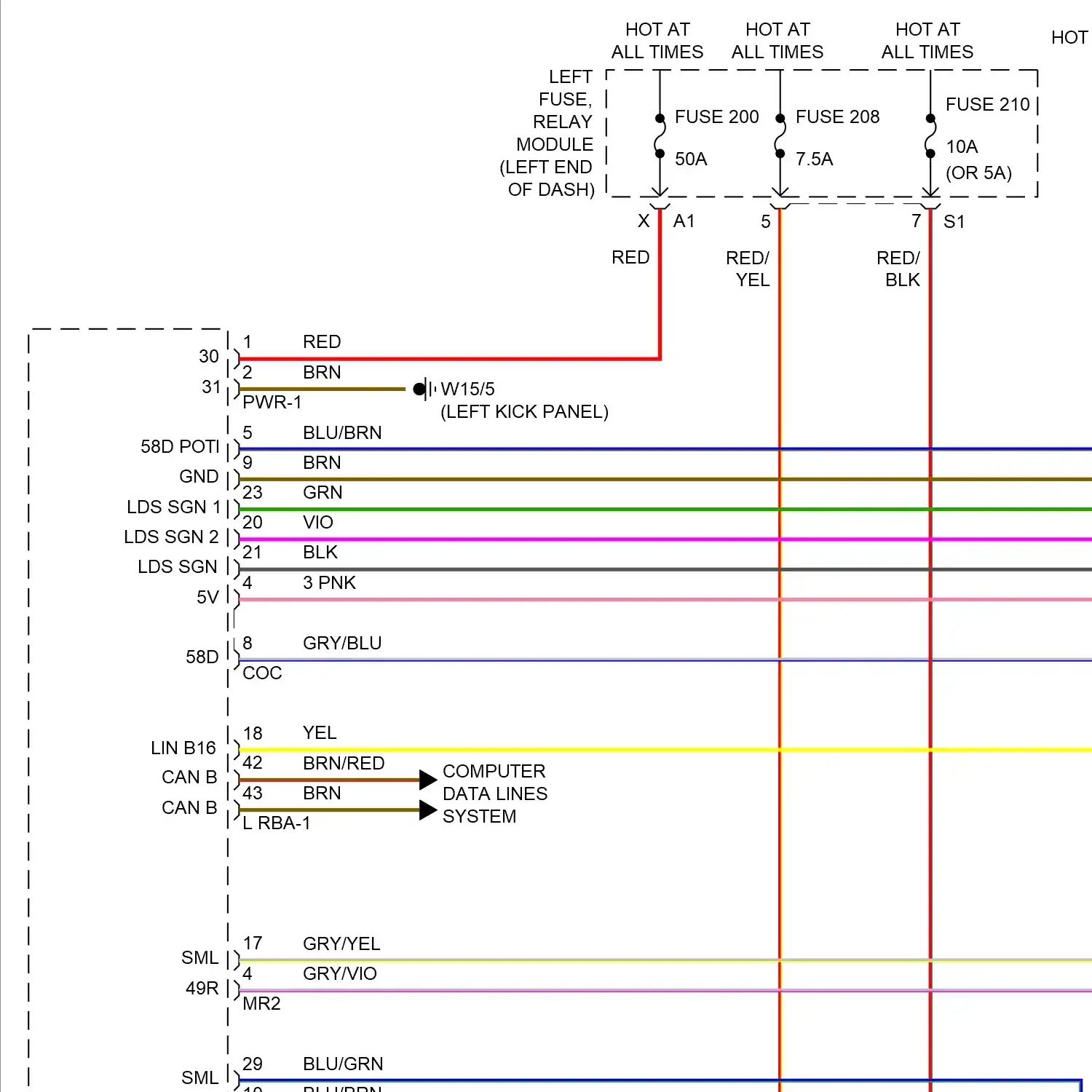 demo - Exterior lamps circuit, w/o led headlamps (1 of 3) Exterior lamps circuit, w/o led headlamps (1 of 3)