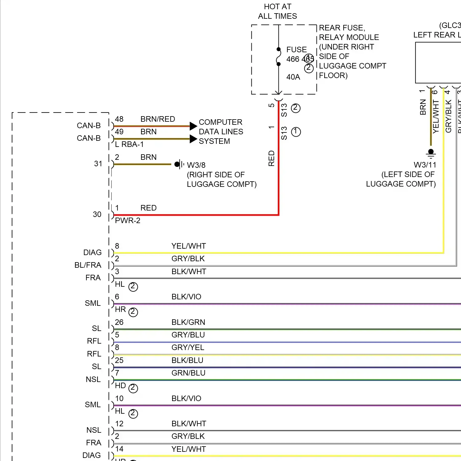 demo - Exterior lamps circuit, w/ static led headlamps (1 of 4) Exterior lamps circuit, w/ static led headlamps (1 of 4)
