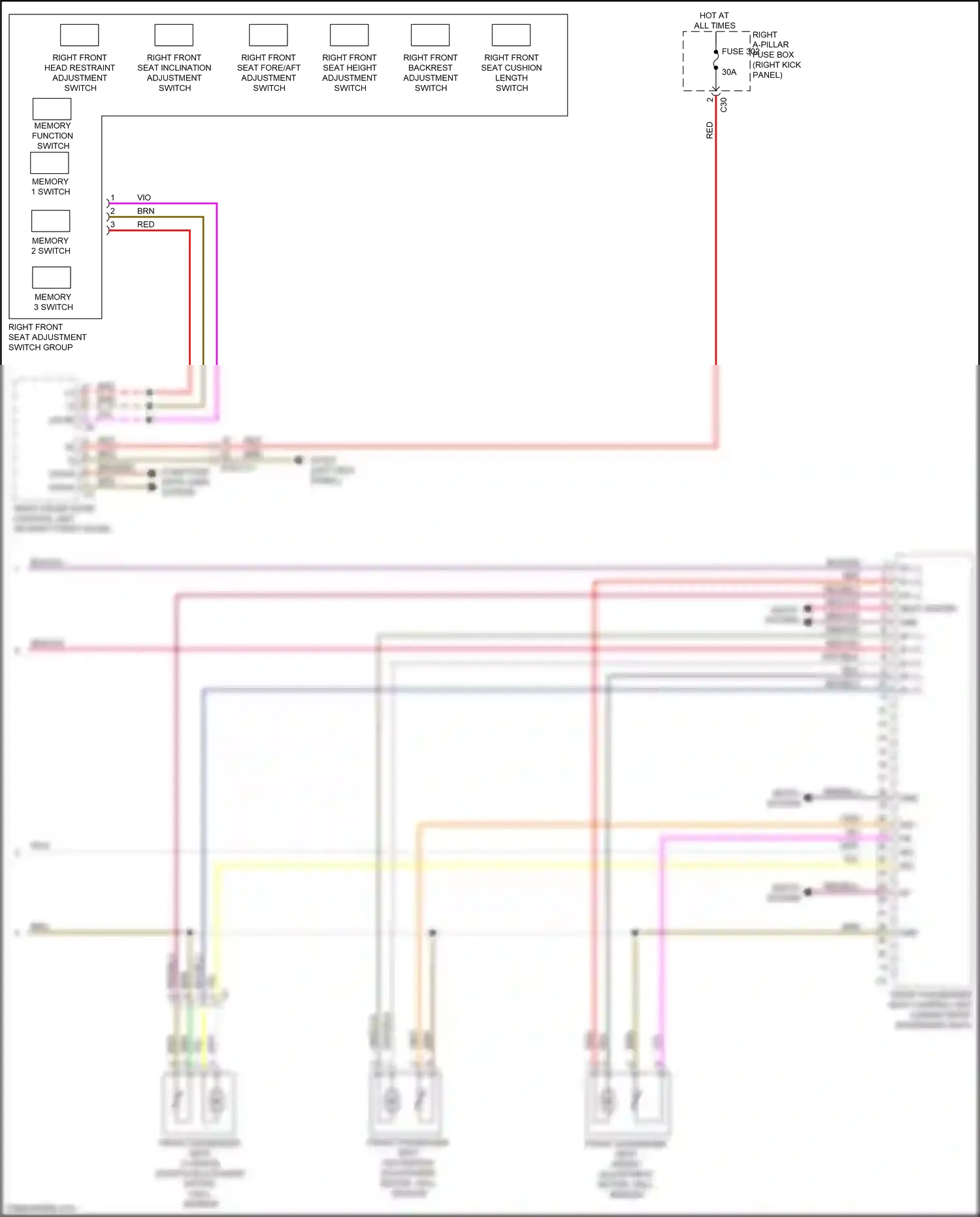 Mercedes-Benz GLC-class X253 (2015-2019) memory function switch wiring diagram  (2 of 2)