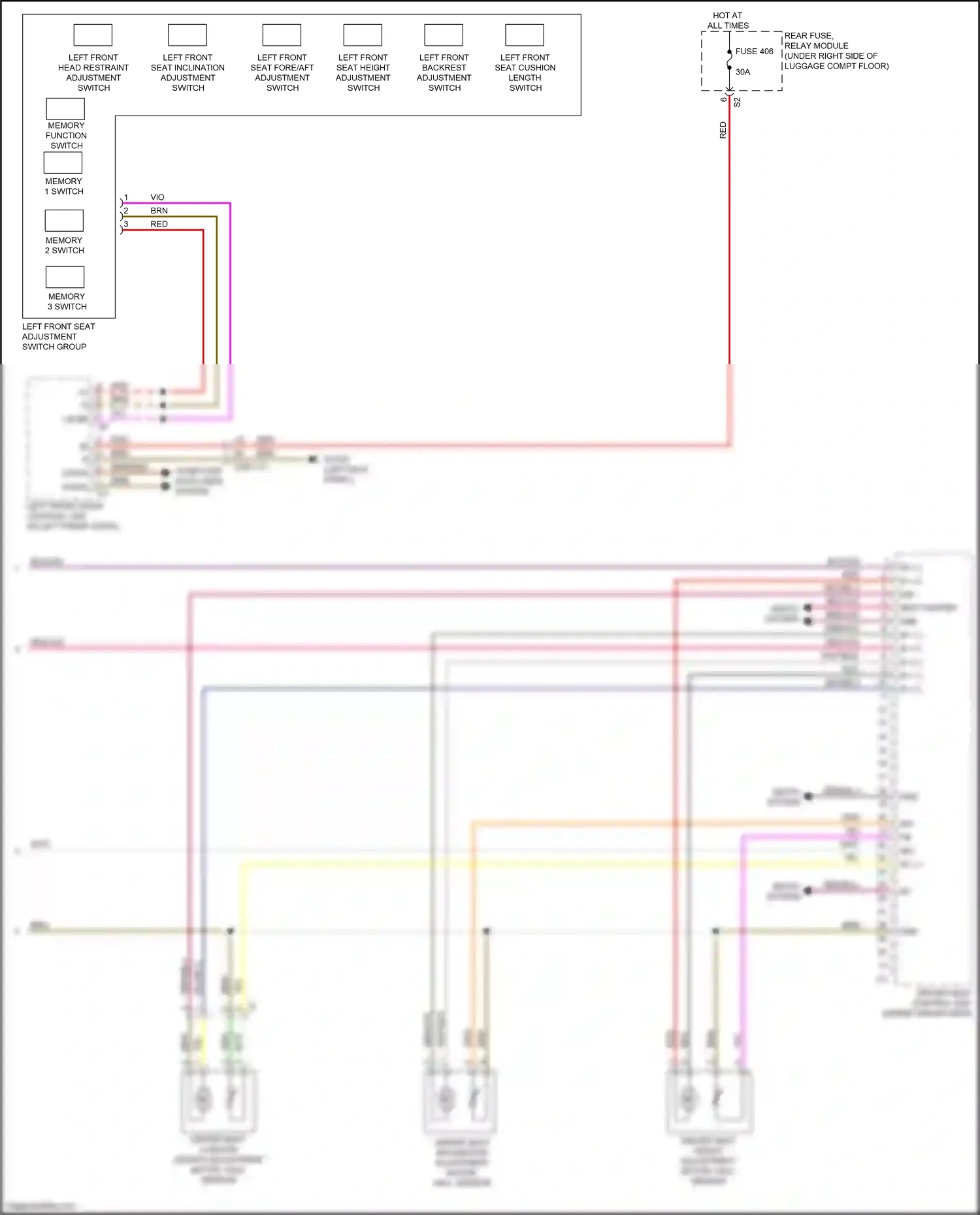 Mercedes-Benz GLC-class X253 (2015-2019) memory function switch wiring diagram  (1 of 2)