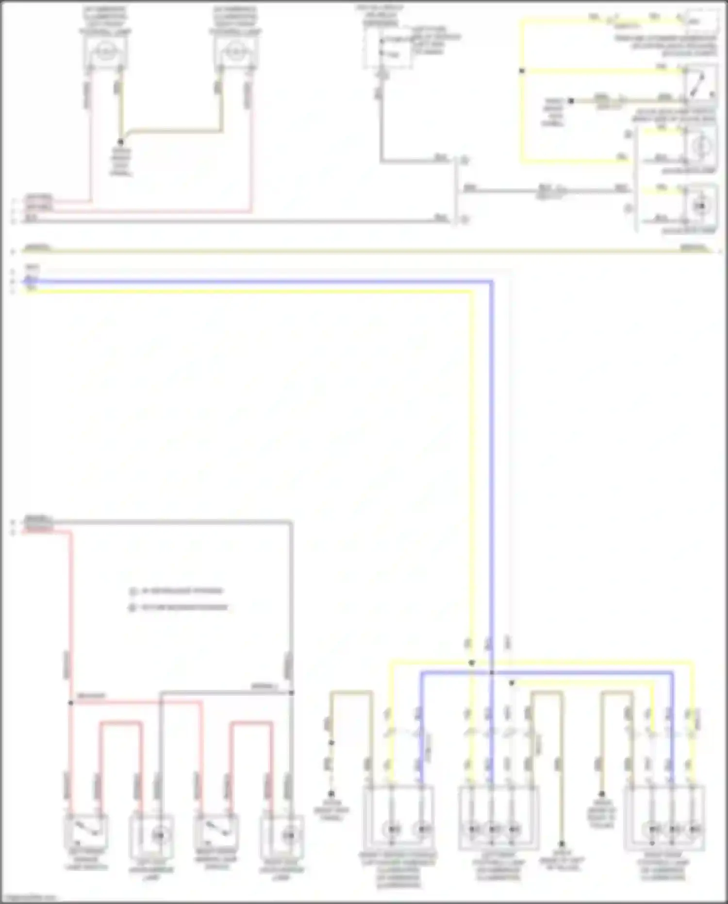Wiring diagram right front footwell lamp for Mercedes-Benz GLC-class X253 (2015-2019) (2 of 2)