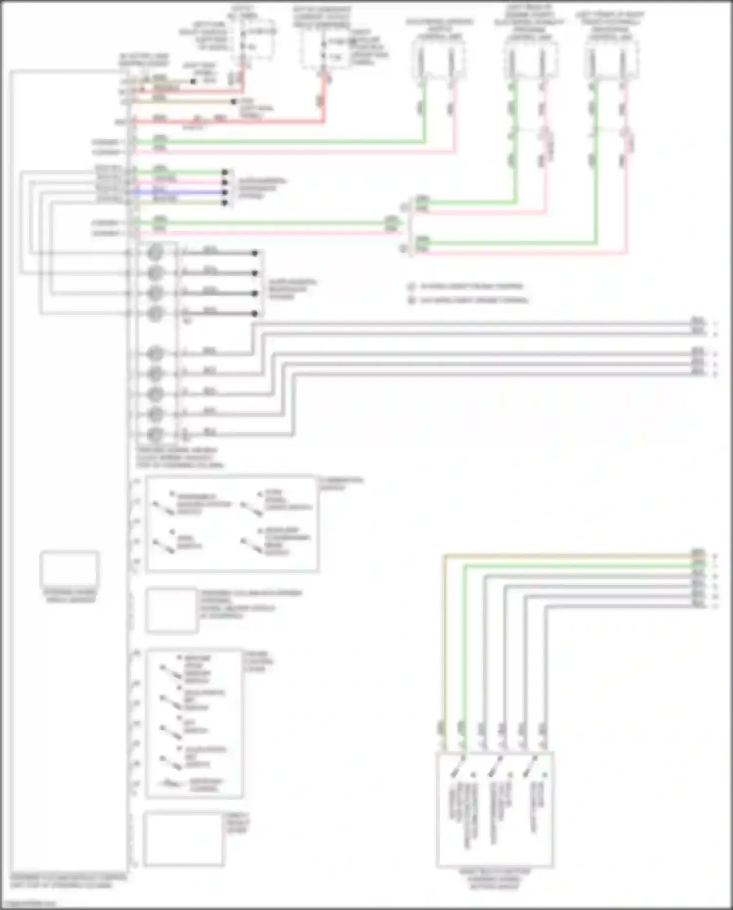 Wiring diagram right multi-function steering wheel button group for Mercedes-Benz GLC-class X253 (2015-2019) (3 of 3)