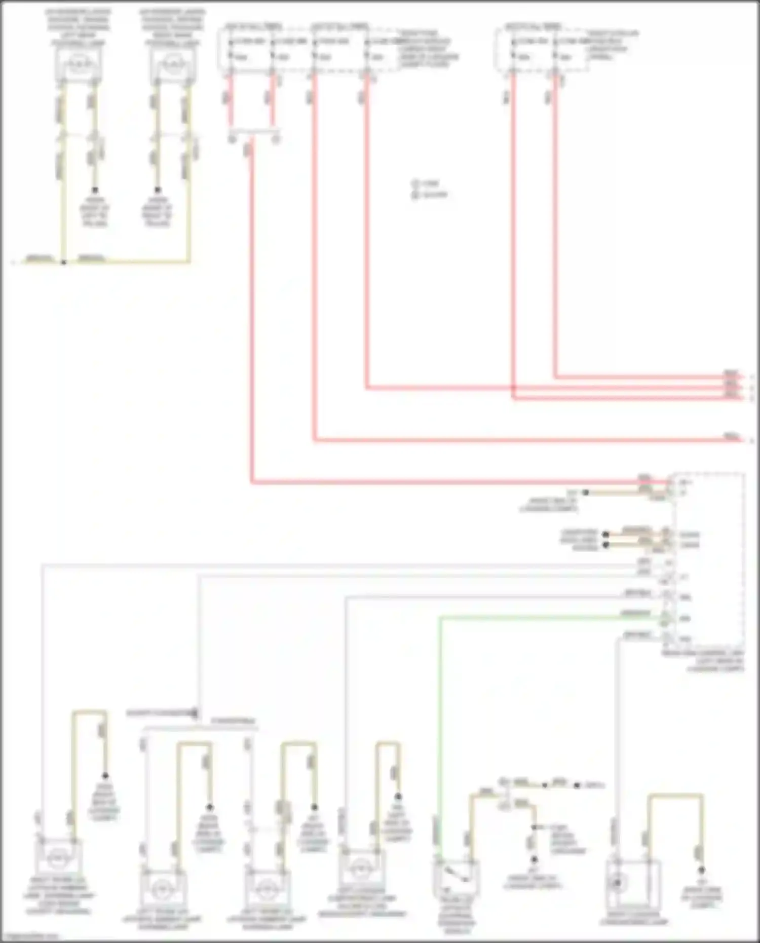 Wiring diagram right trunk lid/ liftgate ambient lamp, warning lamp for Mercedes-Benz GLC-class X253 (2015-2019) (1 of 1)
