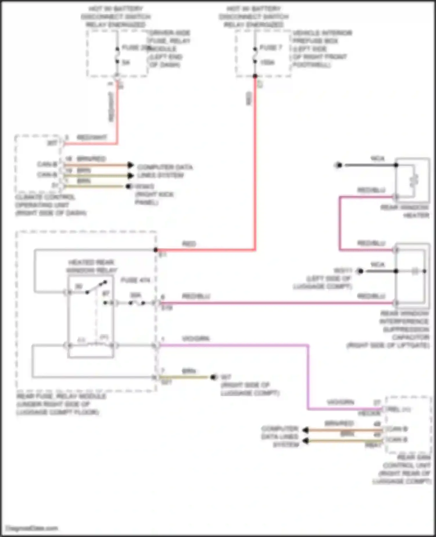 GLC-class Mercedes-Benz X254 (2022-2024): Rear defogger circuit, coupe