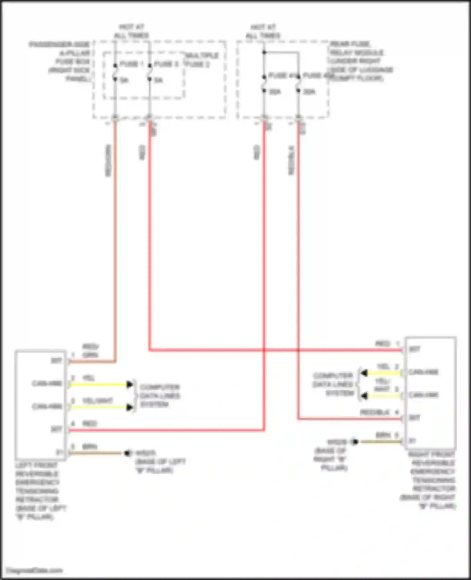 GLC-class Mercedes-Benz X254 (2022-2024): Emergency seat belt tensioners circuit, coupe