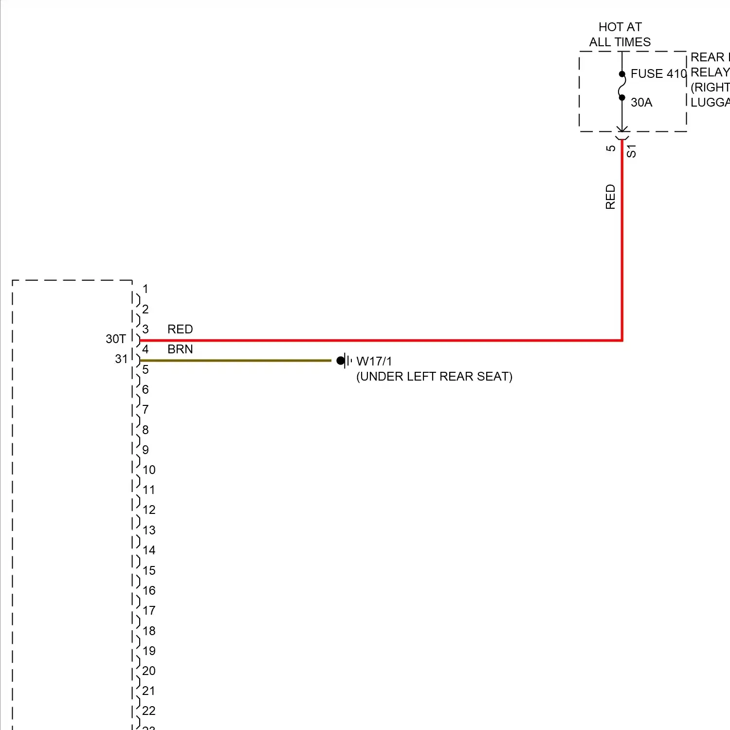 demo - Left rear memory seat circuit (1 of 2) Left rear memory seat circuit (1 of 2)