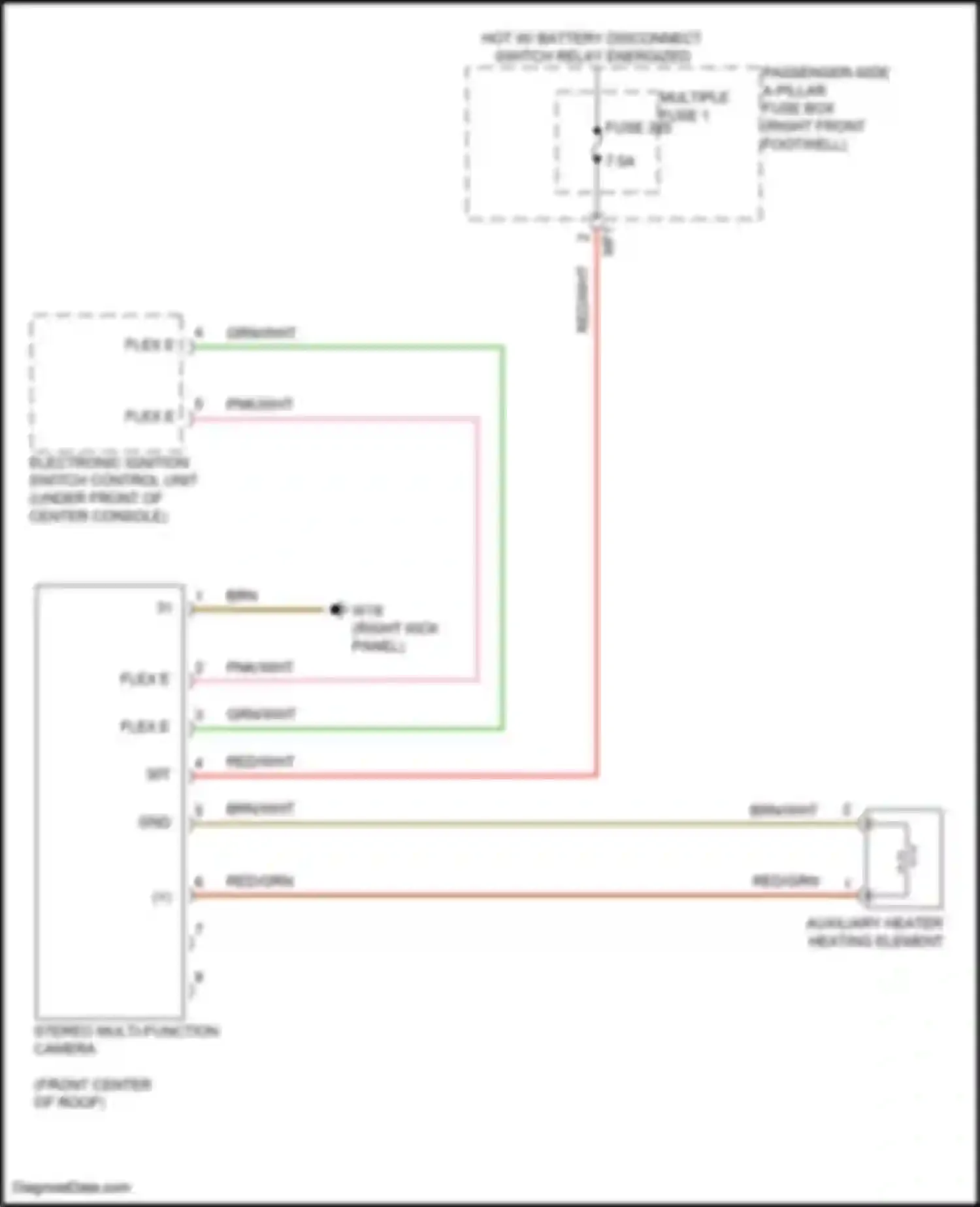 Car Wiring Diagrams for GLE-class Coupe Mercedes-Benz C167 (2019-2023): Stereo multifunction camera circuit