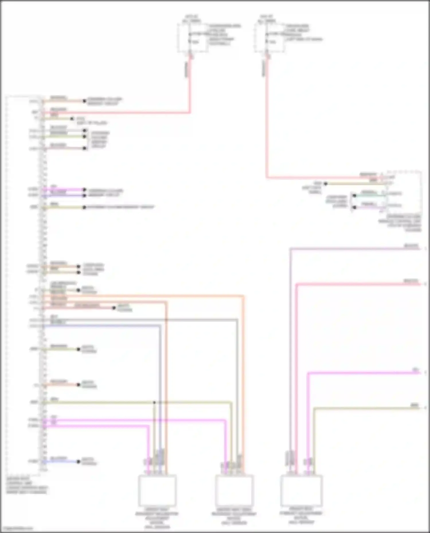 Wiring diagram driver seat backrest inclination adjustment motor, hall sensor for Mercedes-Benz GLE-class Coupe C167 (2019-2023) (1 of 1)