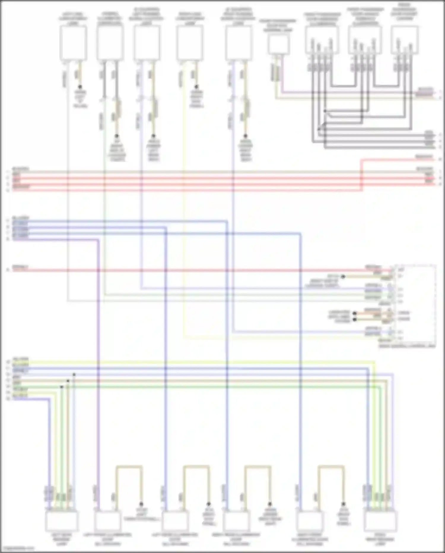 Wiring diagram front passenger door exit, warning lamp for Mercedes-Benz GLE-class Coupe C167 (2019-2023) (3 of 3)