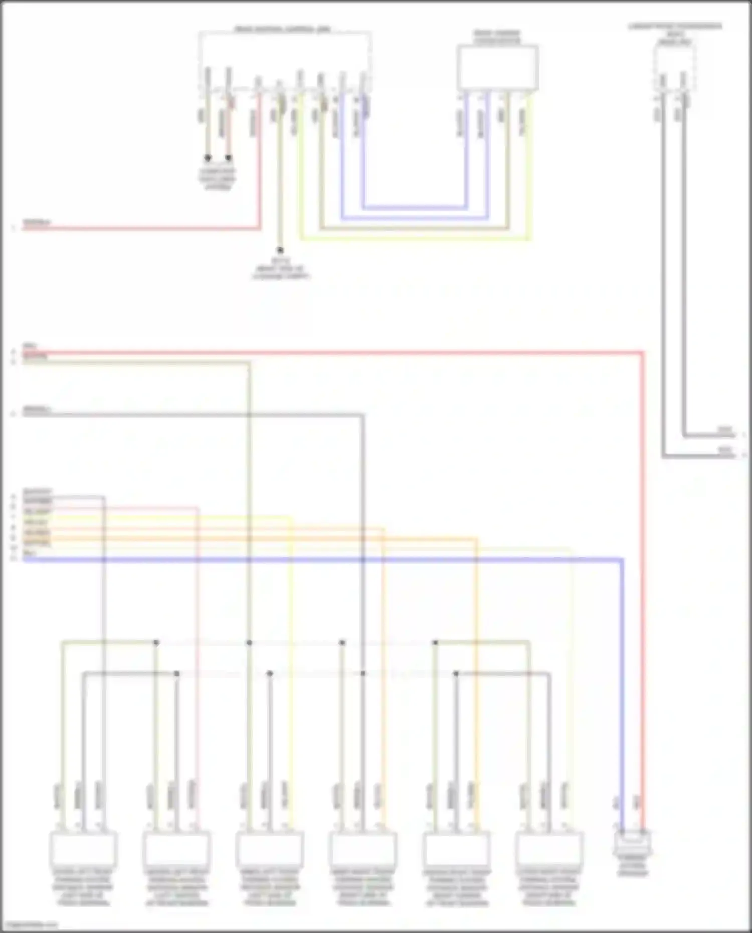 Wiring diagram outer right front parking system distance sensor for Mercedes-Benz GLE-class Coupe C167 (2019-2023) (1 of 1)