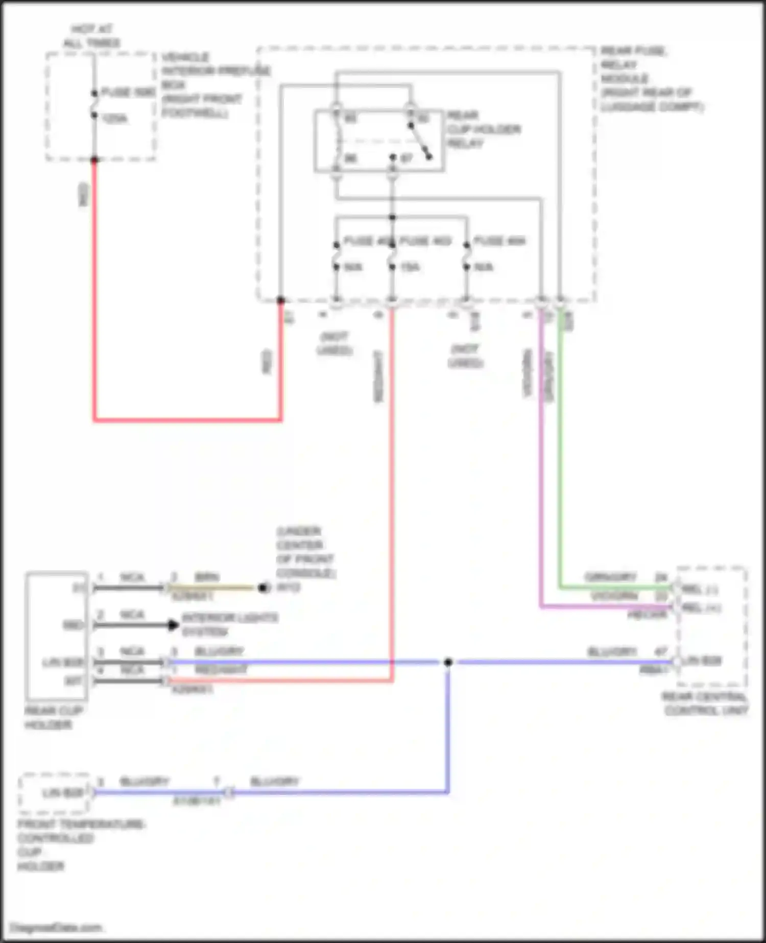 Wiring diagram rear fuse, relay module for Mercedes-Benz GLE-class Coupe C167 (2019-2023) (27 of 47)