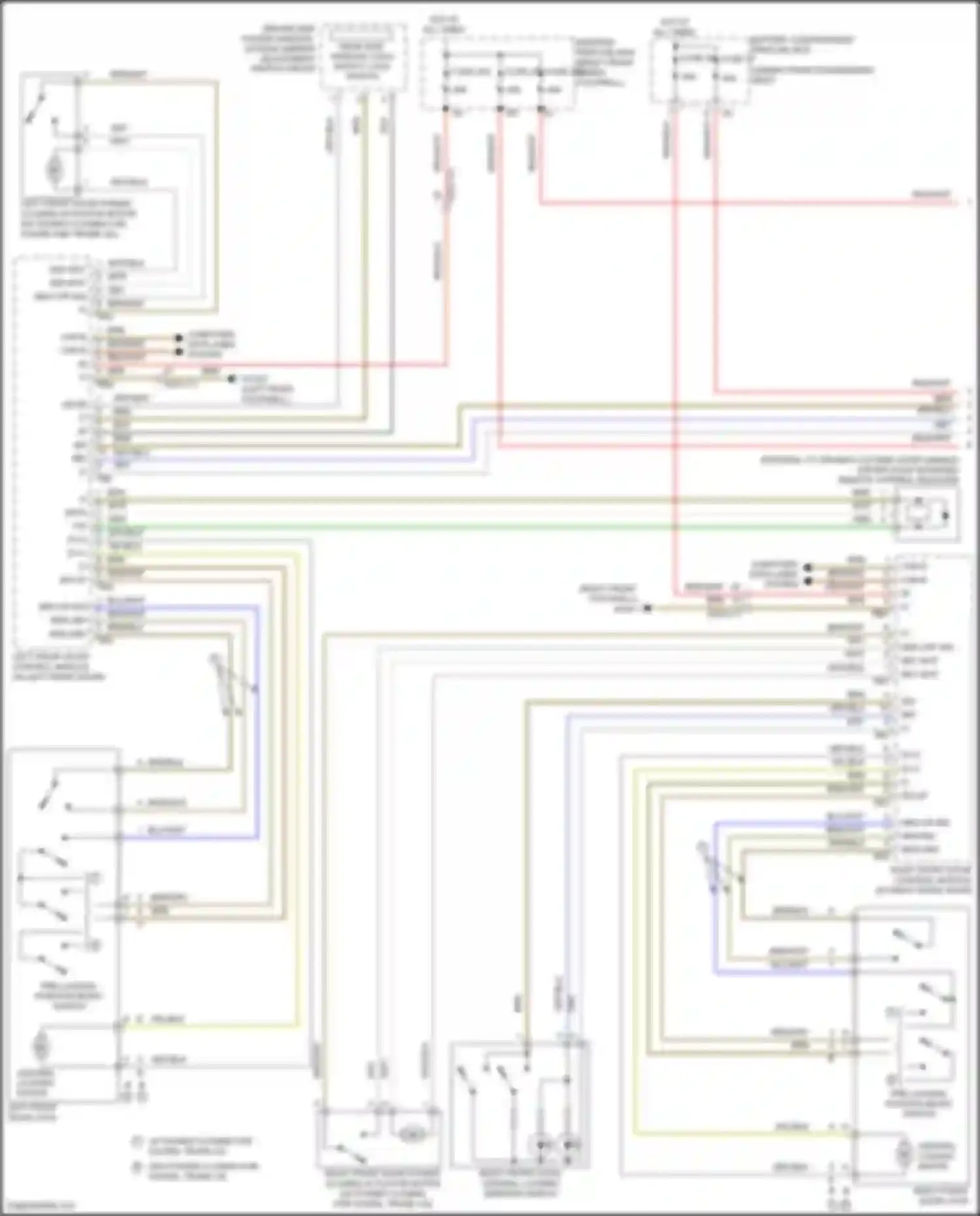 Wiring diagram driver-side power window, outside mirror adjustment switch group for Mercedes-Benz GLE-class Coupe C292 (2015-2019) (1 of 5)