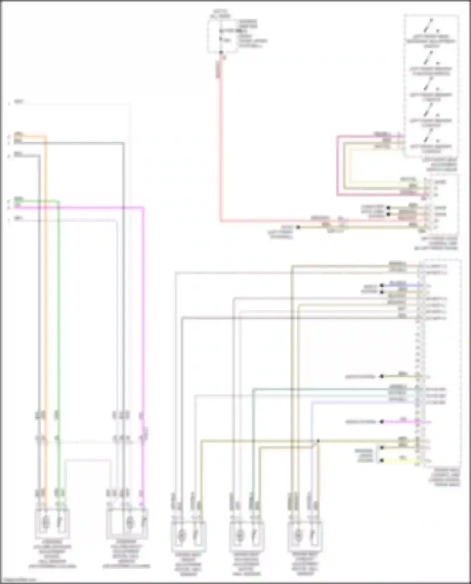 Wiring diagram left front memory 1 switch for Mercedes-Benz GLE-class Coupe C292 (2015-2019) (1 of 3)