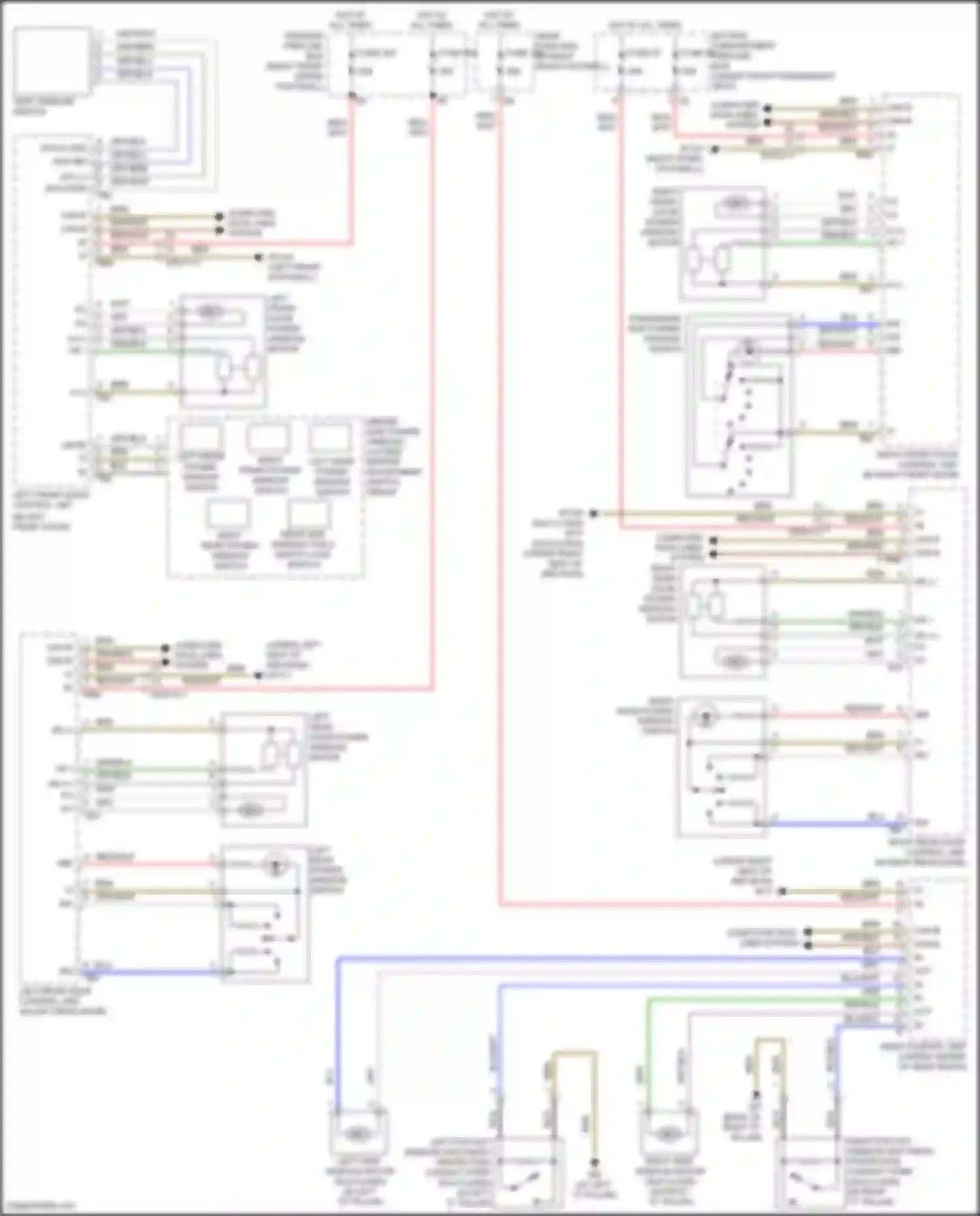 Wiring diagram left front power window switch for Mercedes-Benz GLE-class Coupe C292 (2015-2019) (2 of 2)