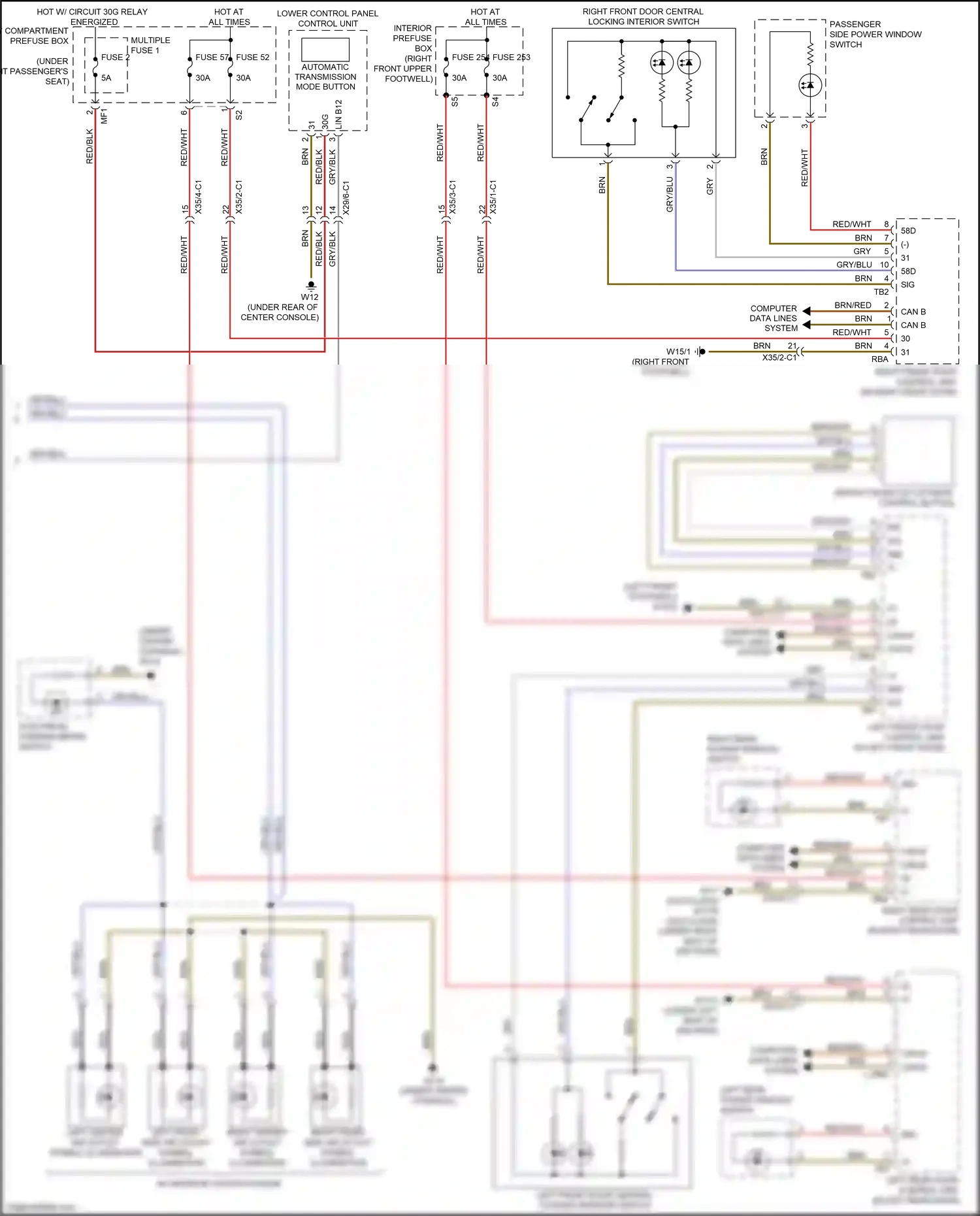 Mercedes-Benz GLE-class Coupe C292 (2015-2019) lower control panel control unit wiring diagram  (7 of 8)