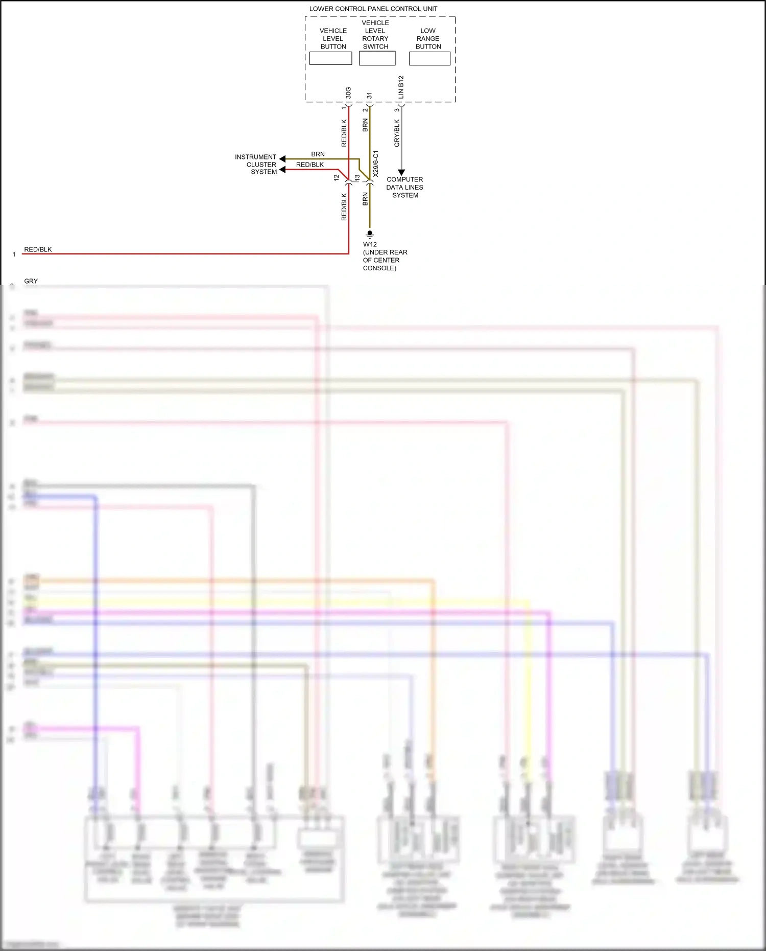 Mercedes-Benz GLE-class Coupe C292 (2015-2019) lower control panel control unit wiring diagram  (2 of 8)