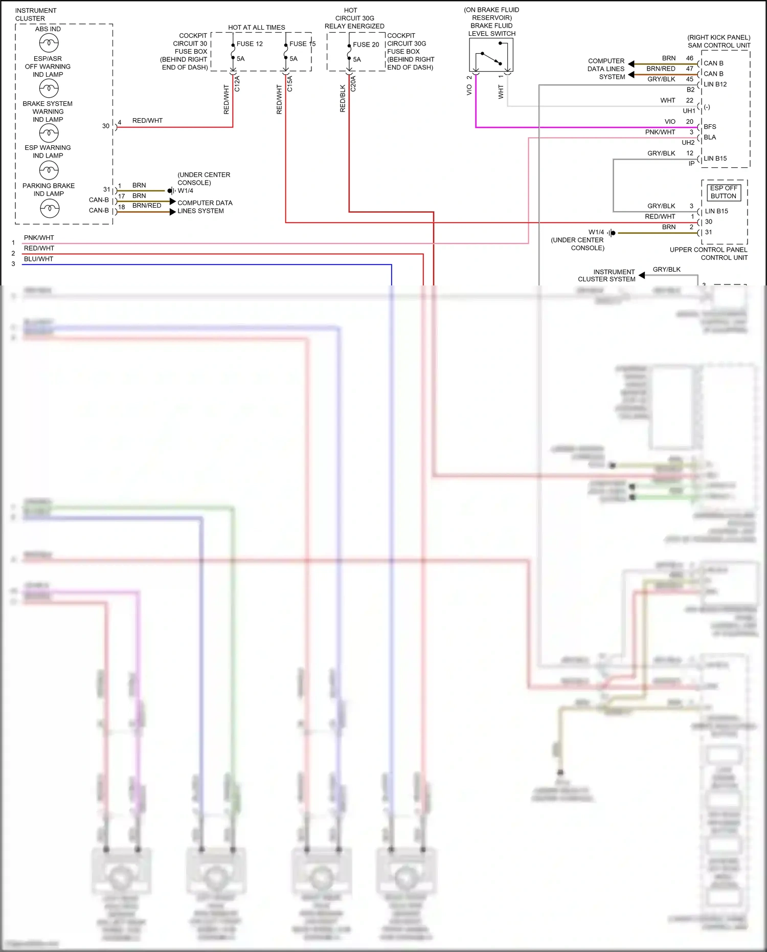 Mercedes-Benz GLE-class Coupe C292 (2015-2019) lower control panel control unit wiring diagram  (3 of 8)