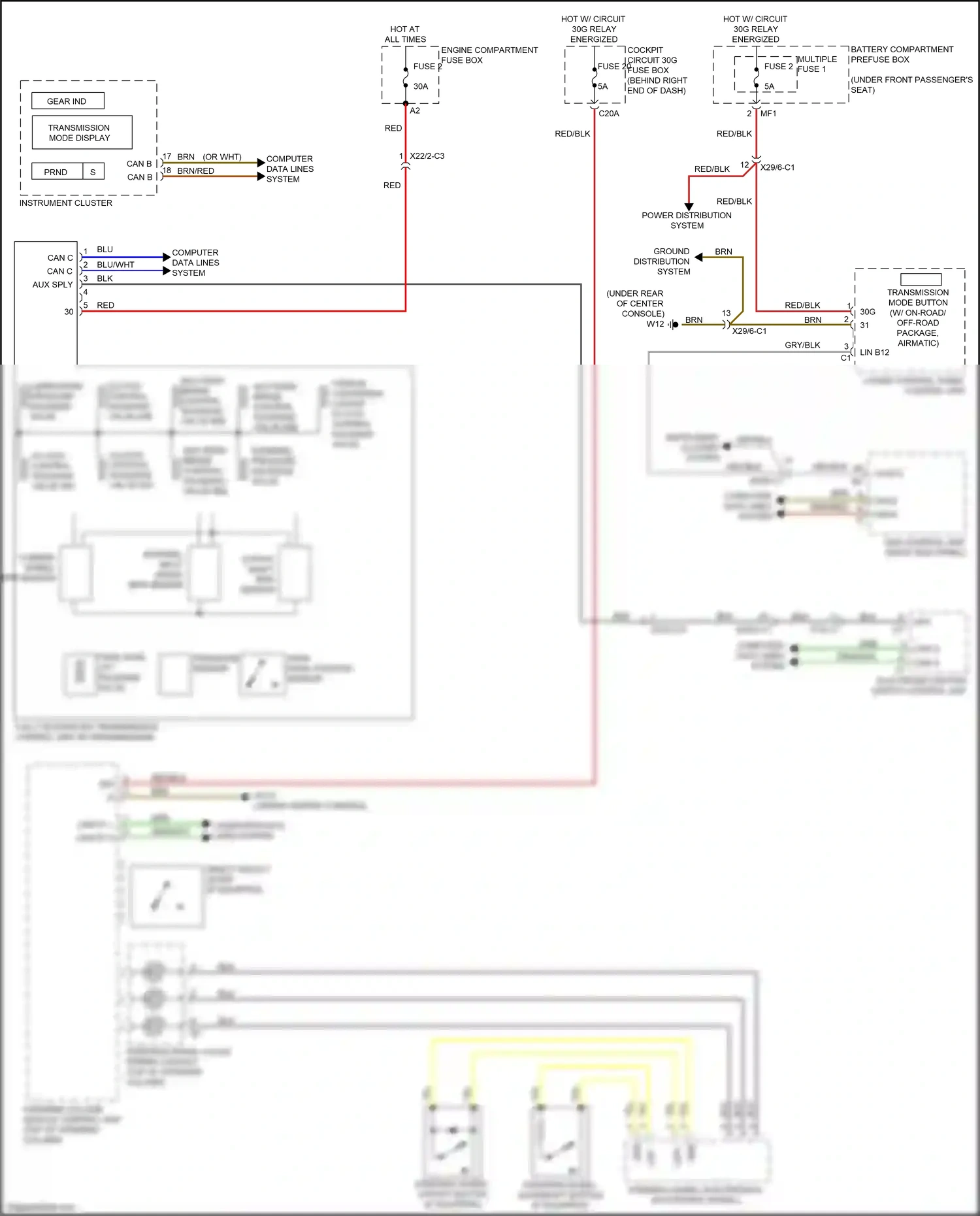 Mercedes-Benz GLE-class Coupe C292 (2015-2019) lower control panel control unit wiring diagram  (4 of 8)