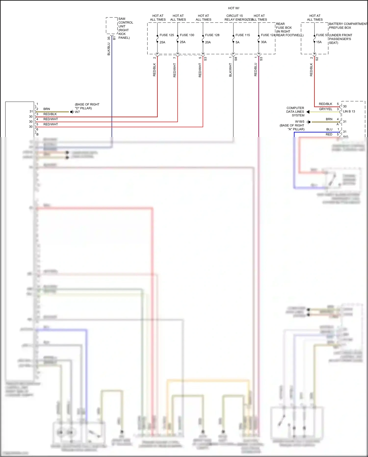 Wiring diagram sam control unit for Mercedes-Benz GLE-class Coupe C292 (2015-2019) (10 of 19)