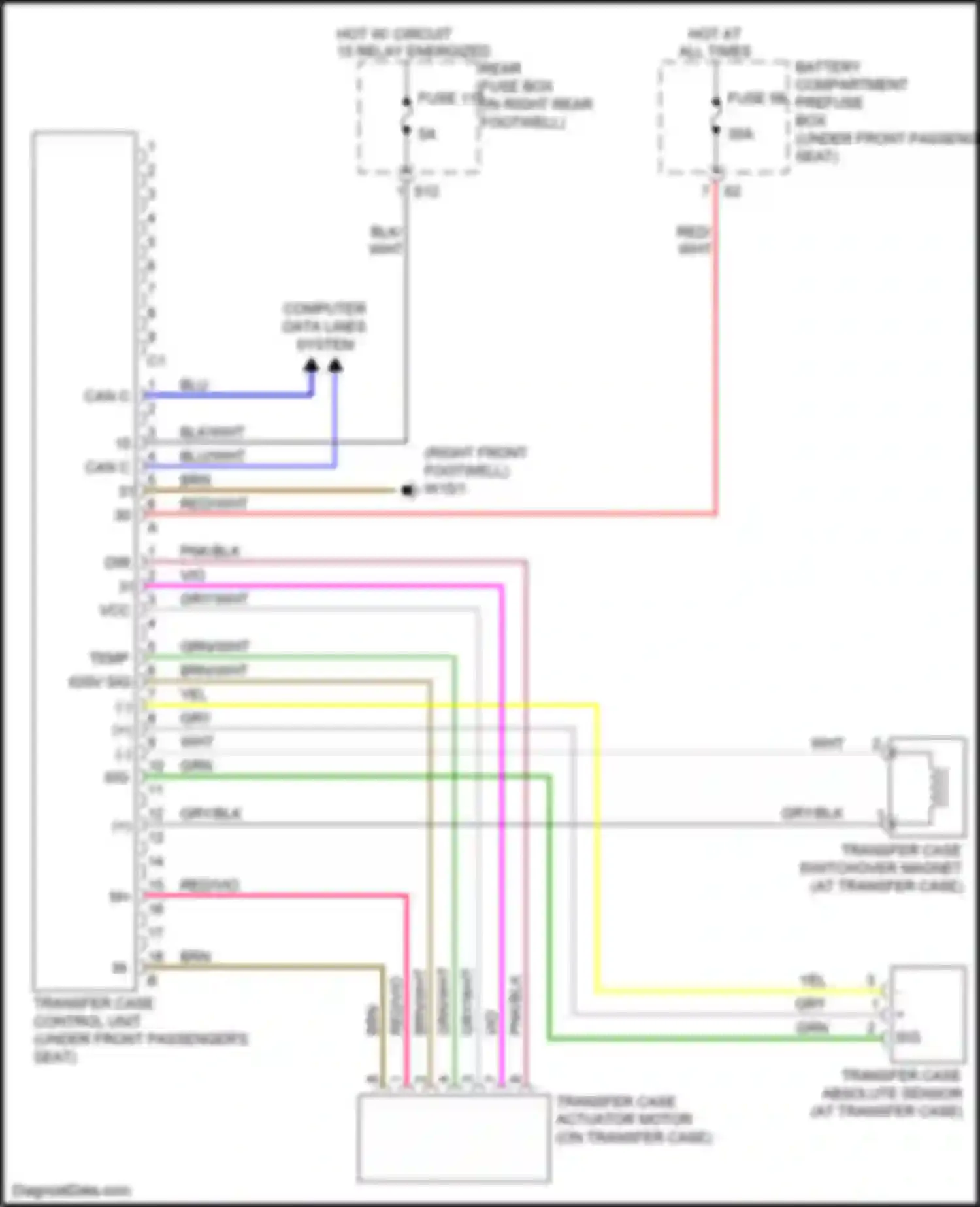 Wiring diagram transfer case absolute sensor for Mercedes-Benz GLE-class Coupe C292 (2015-2019) (1 of 1)