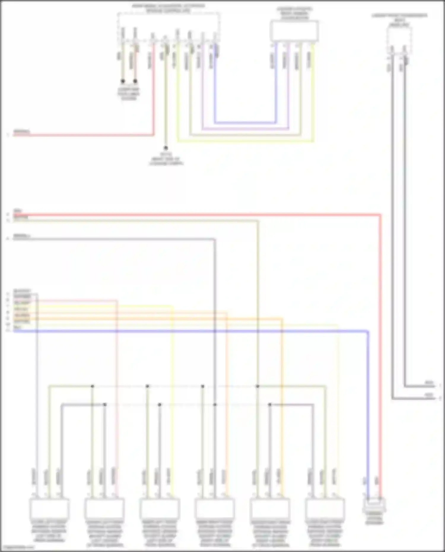 GLE-class Mercedes-Benz V167 facelift (2023-2024): Parktronic circuit (2 of 3)