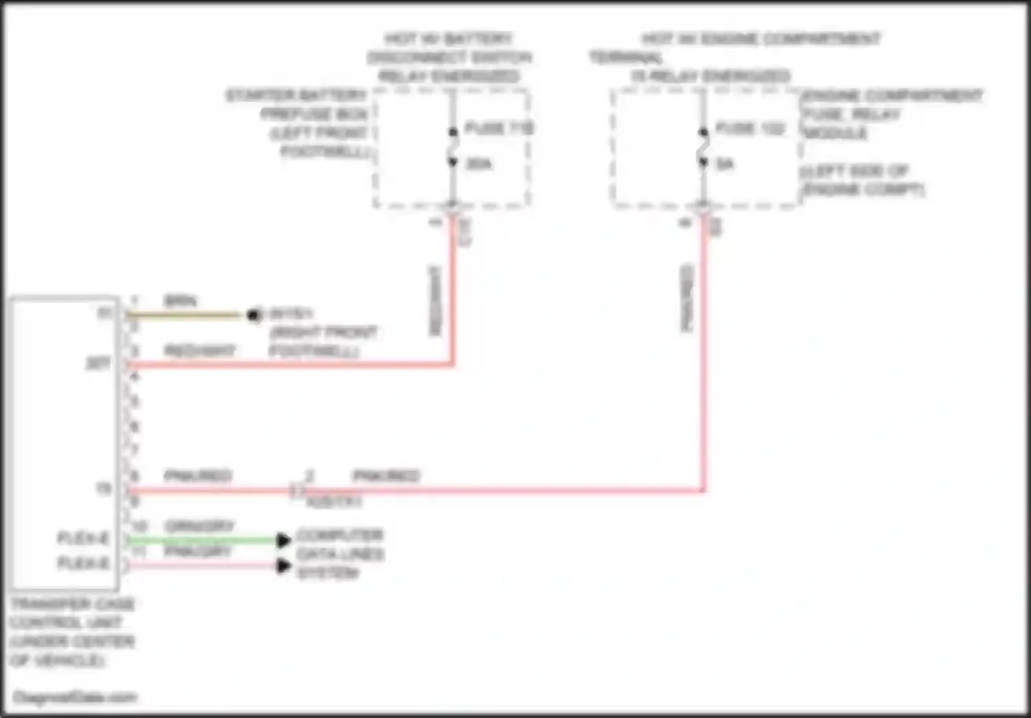 GLE-class Mercedes-Benz V167 facelift (2023-2024): Transfer case circuit