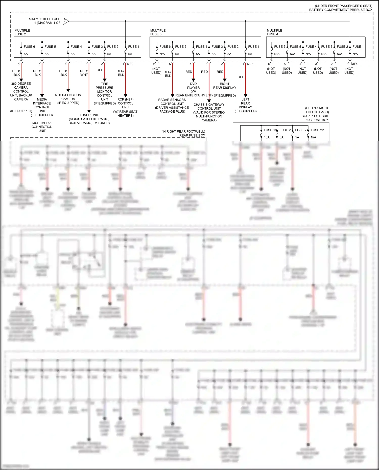 Mercedes-Benz GLE-class W166 (2015-2018) multi-function camera wiring diagram  (3 of 3)