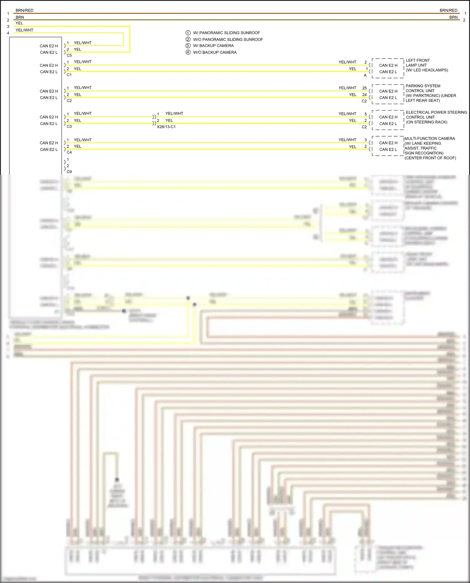 Mercedes-Benz GLE-class W166 (2015-2018) multi-function camera wiring diagram  (1 of 3)