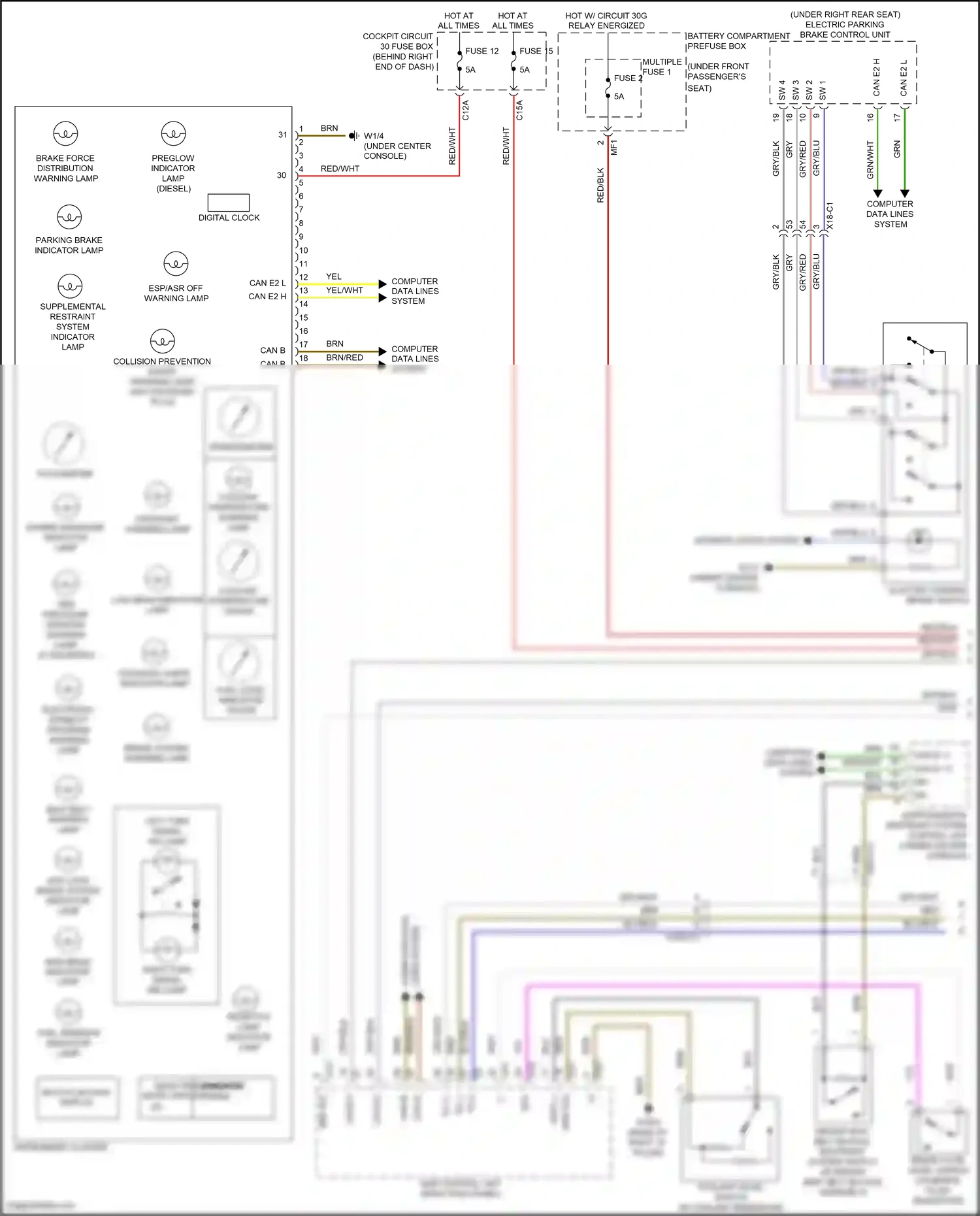 Mercedes-Benz GLE-class W166 (2015-2018) multi-function display wiring diagram  (4 of 9)